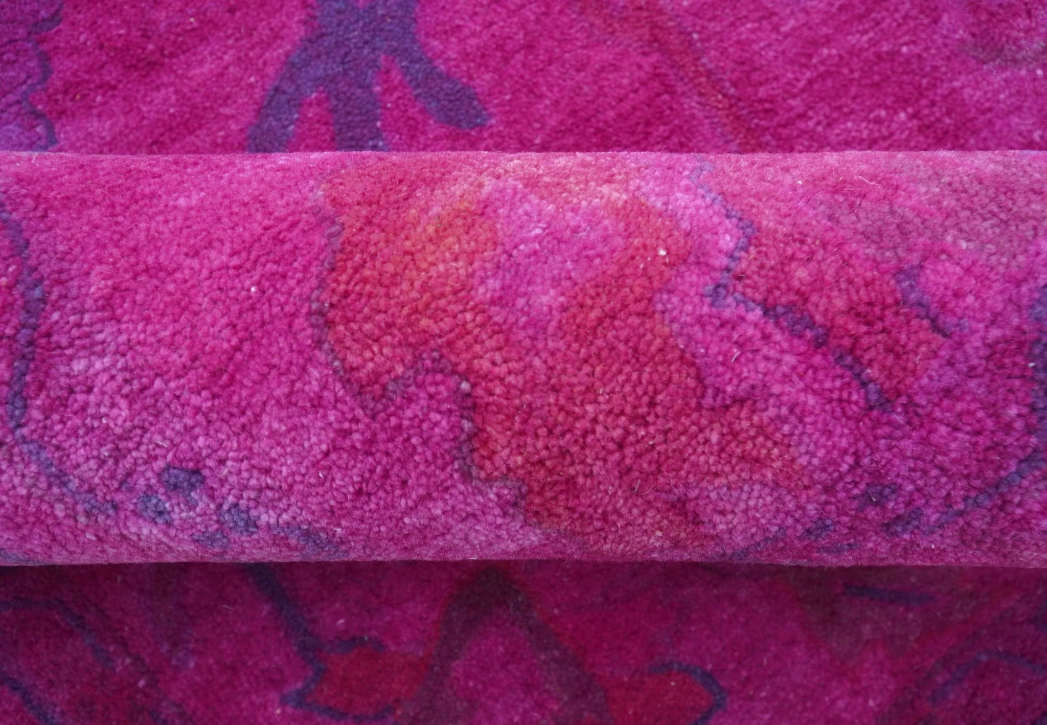 Custom Made Overdyed Pink Traditional Oushak Hand Tufted Wool Area Rug - Image 9