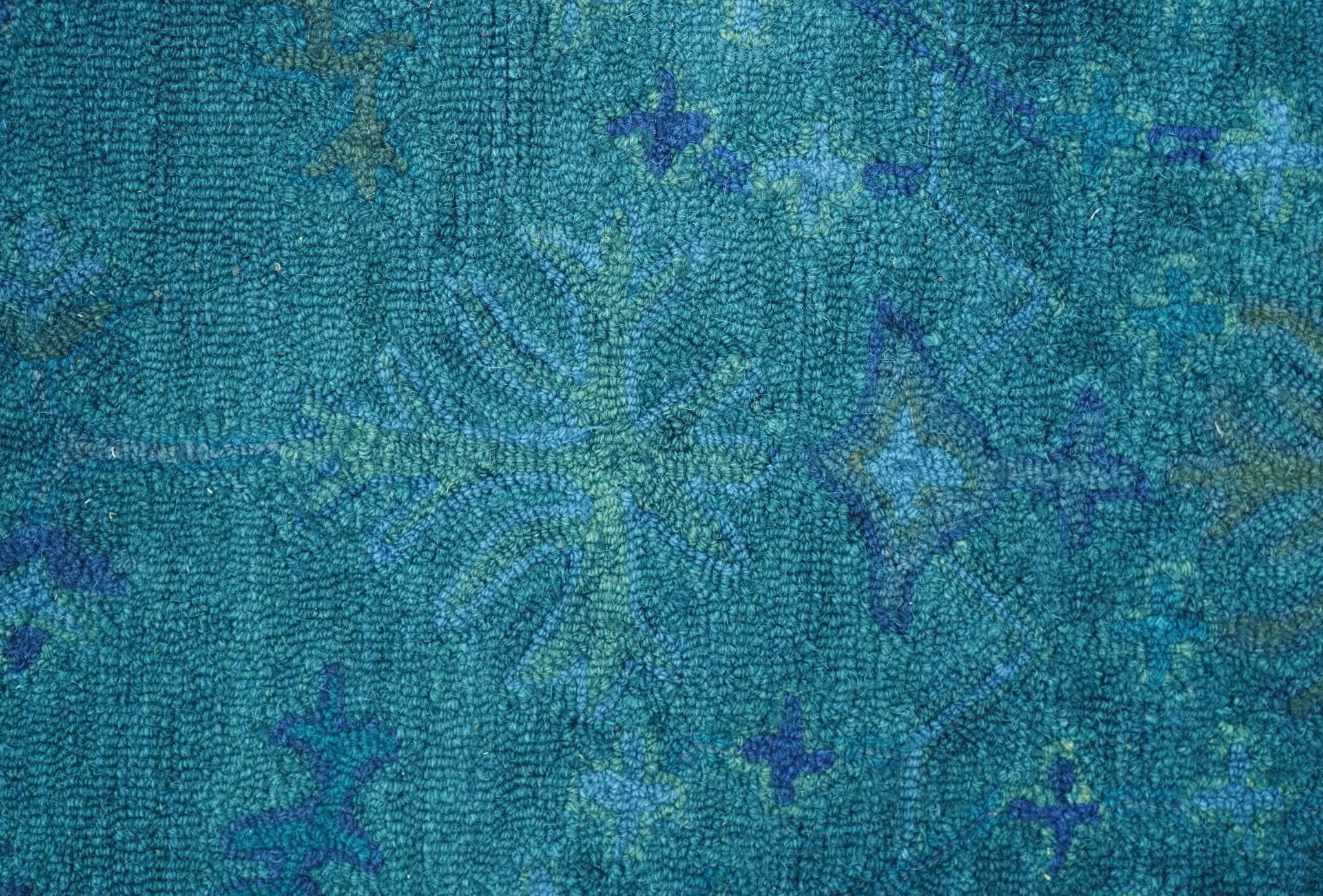 Custom Made Overdyed Traditional Oushak Blue Hand Tufted Wool Area Rug - Image 8