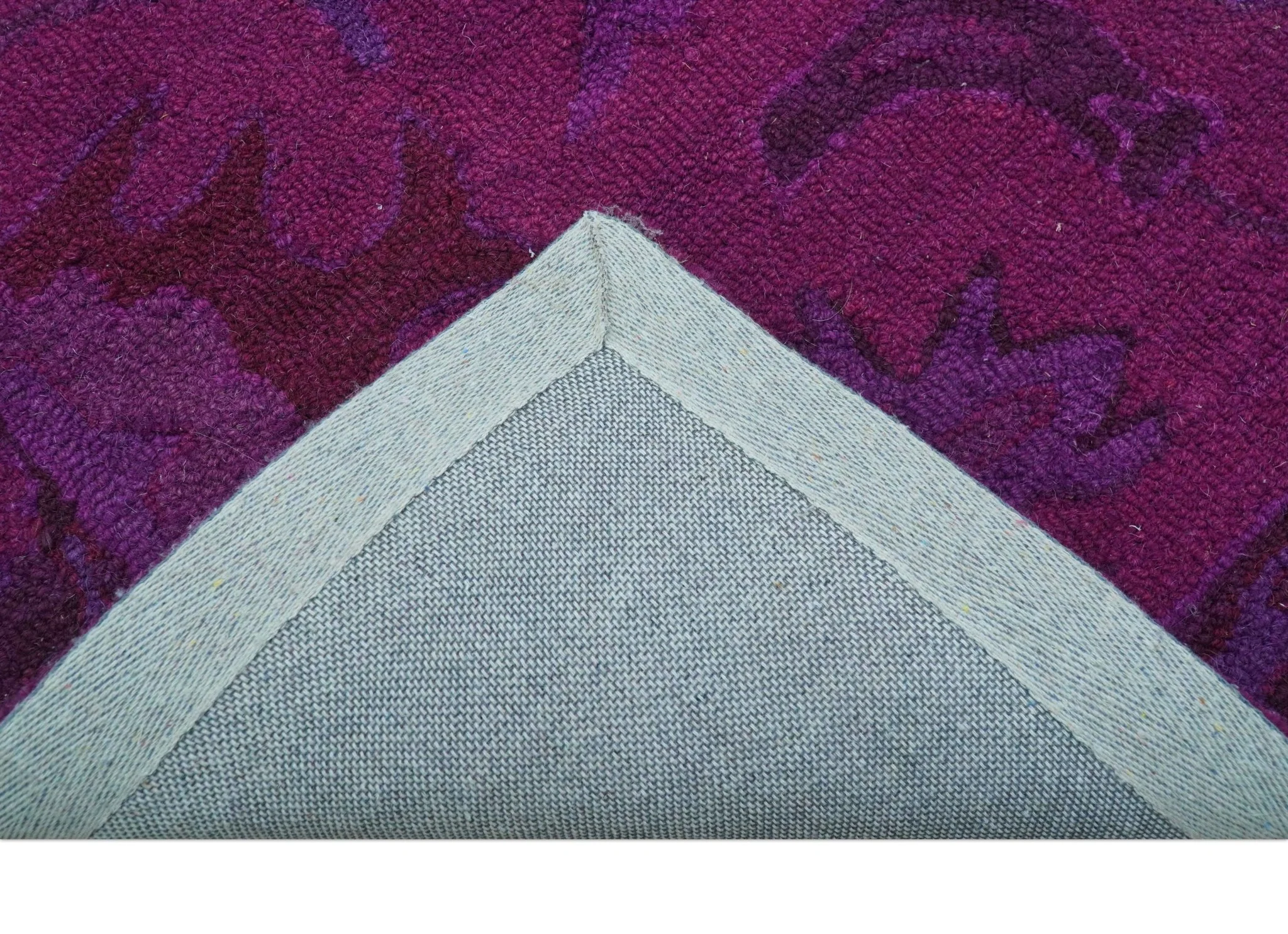 Custom Made Overdyed Traditional Oushak Purple Hand Tufted Wool Area Rug - Image 7