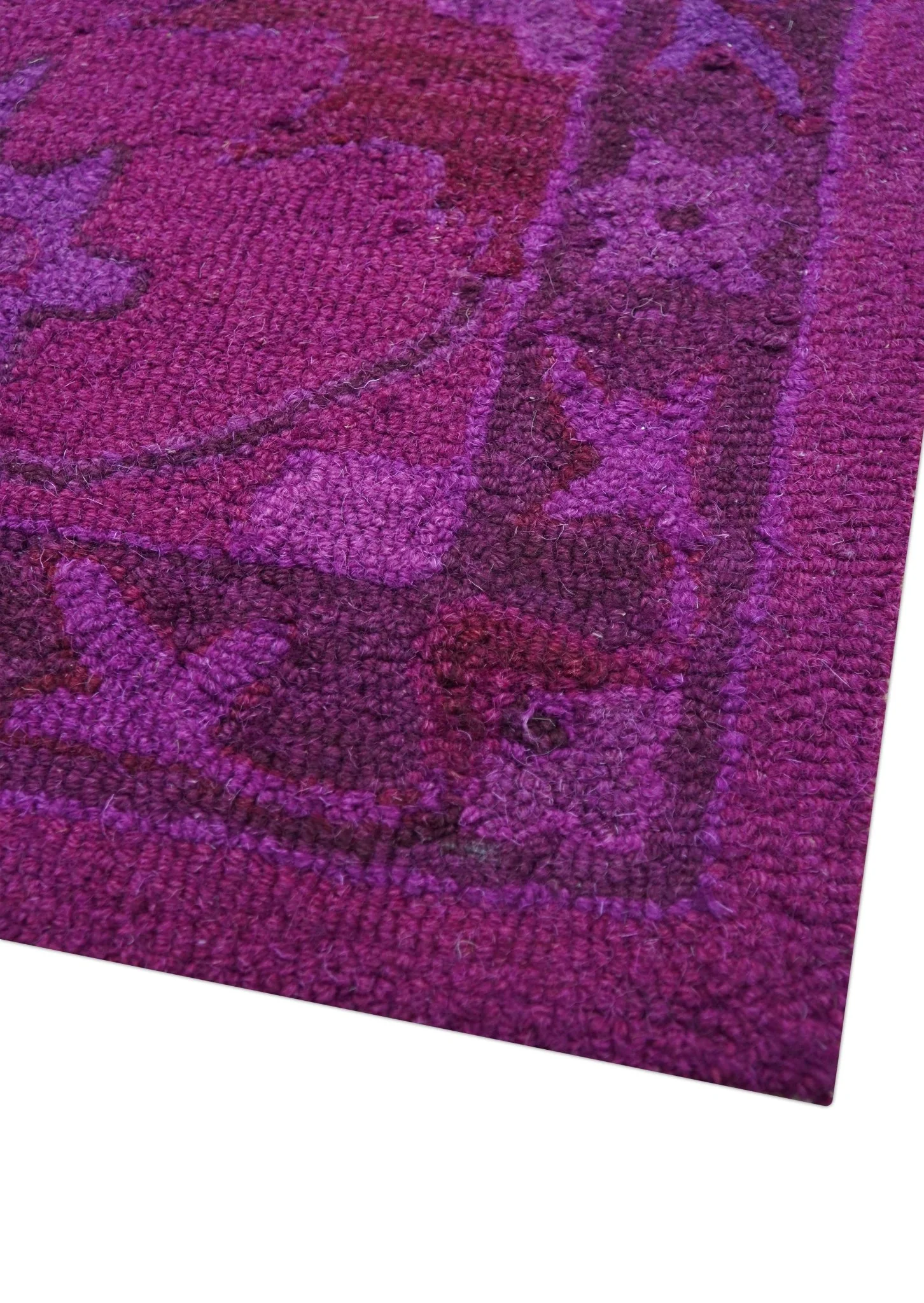 Custom Made Overdyed Traditional Oushak Purple Hand Tufted Wool Area Rug - Image 9