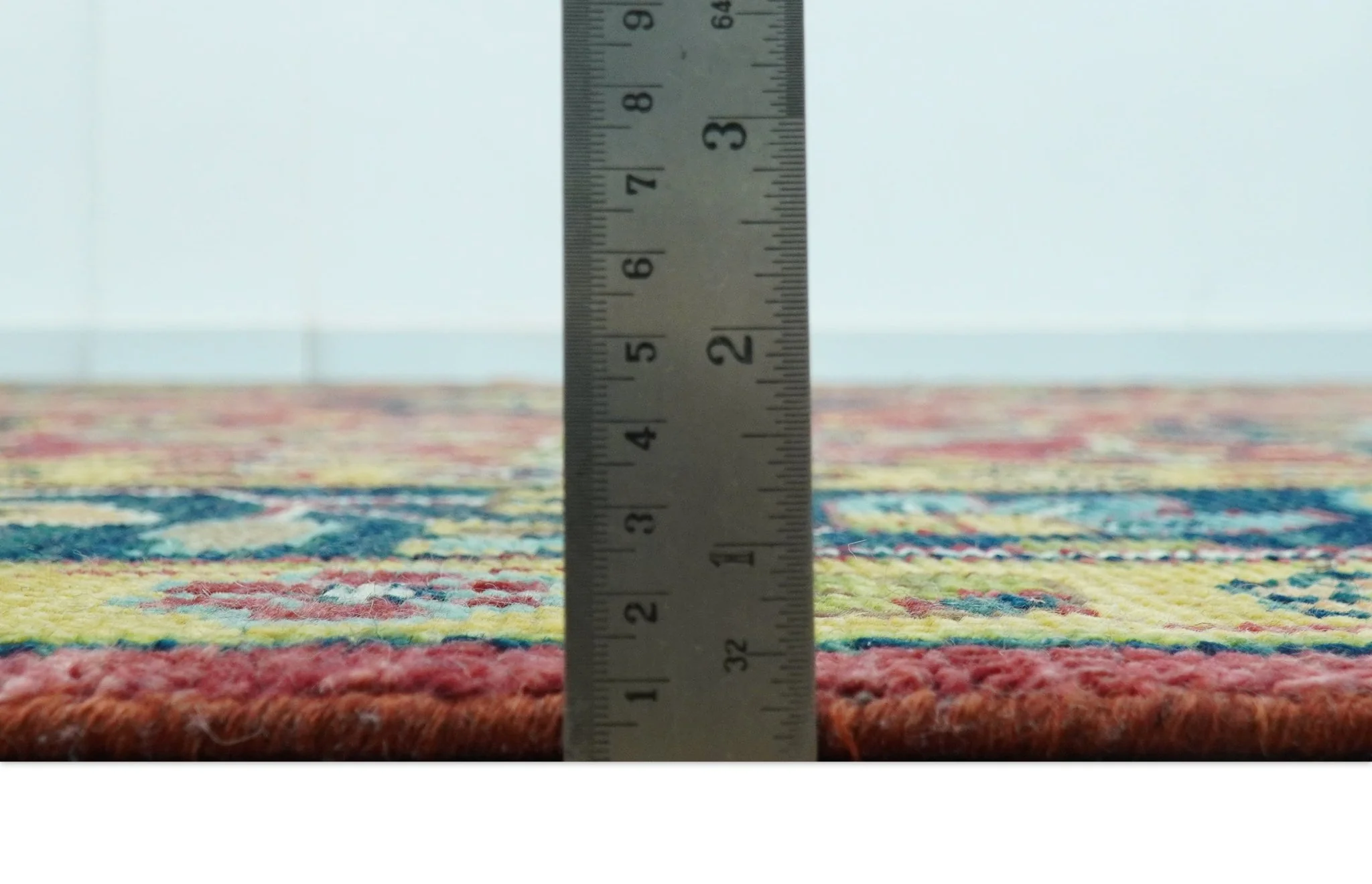 Custom Made Red And Mustard Traditional Floral Design Hand Knotted Wool Rug - Image 8