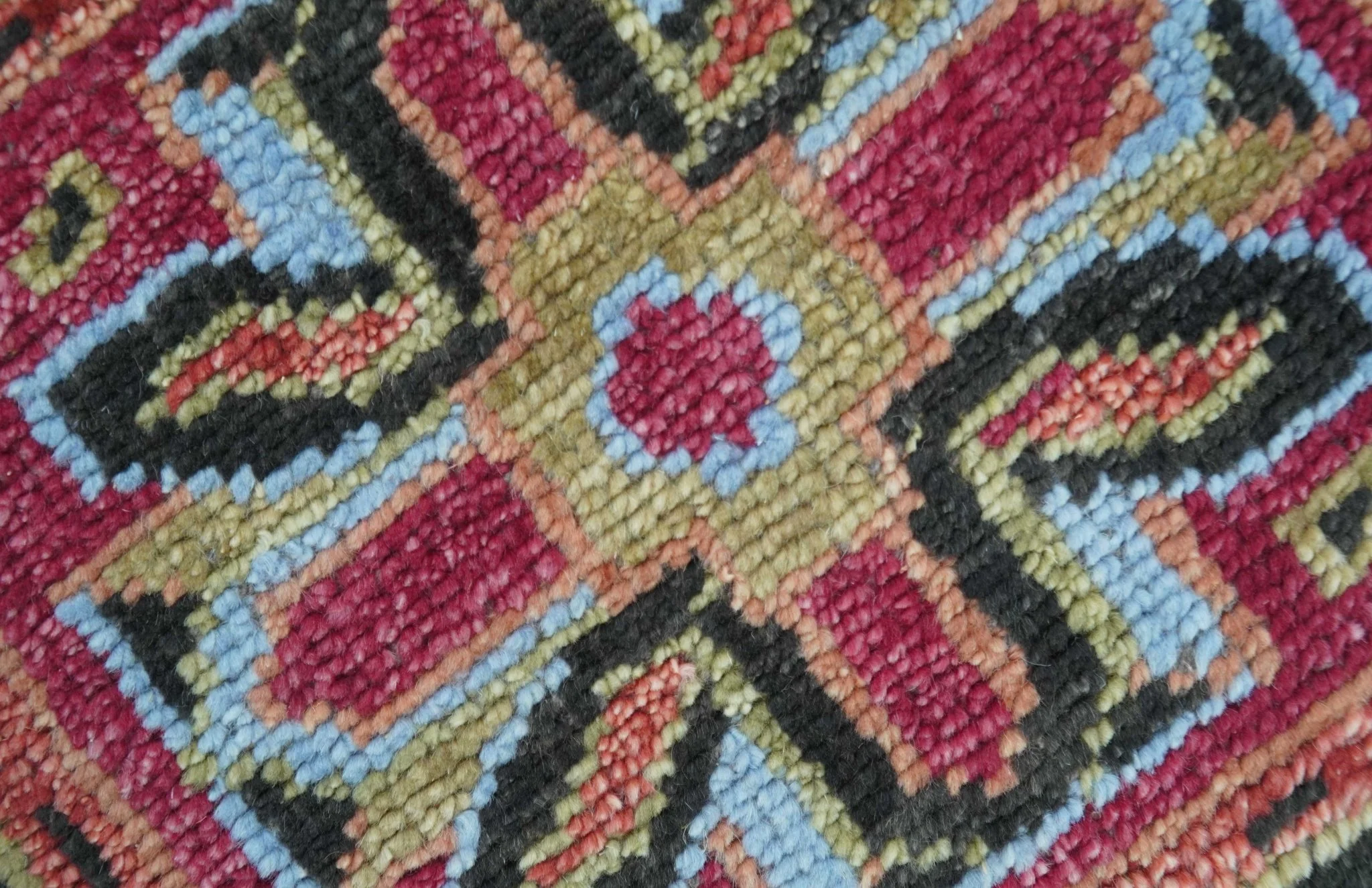 Custom Made Rust And Black Traditional Medallions Design Hand Knotted Wool Rug - Image 7
