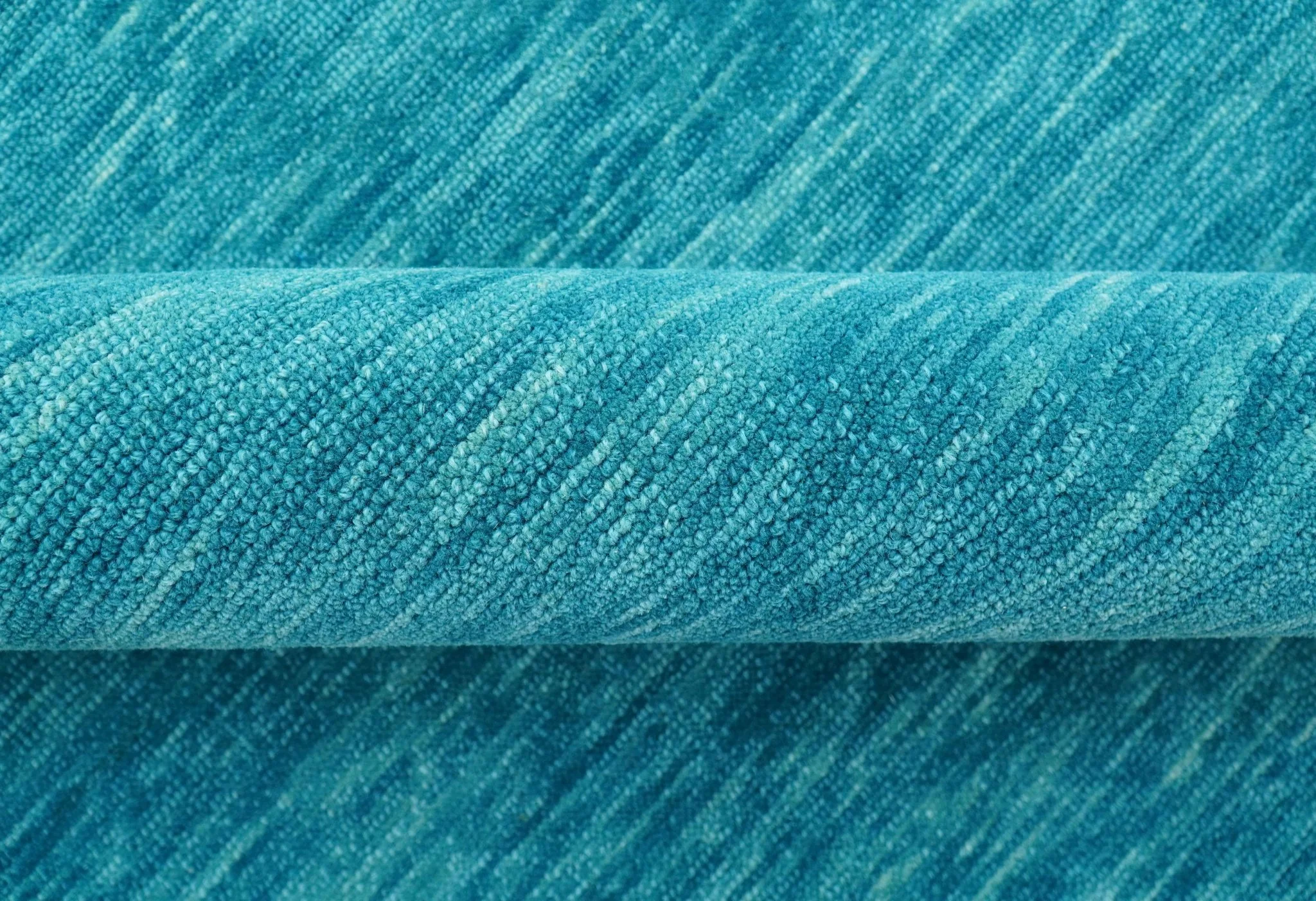 Trident Custom Made Solid Modern Blue Hand Tufted Wool Area Rug - Image 8