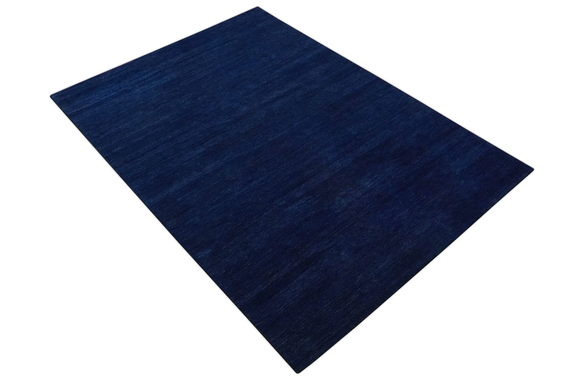 Custom Made Solid Modern Blue Hand Tufted thick Wool Area Rug - Image 11