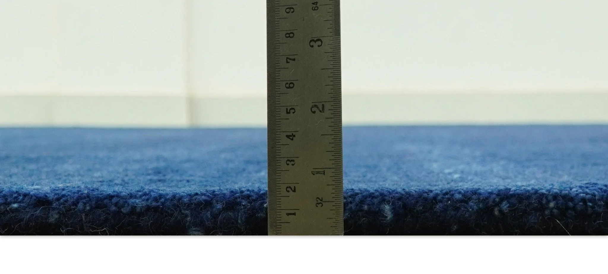 Custom Made Solid Modern Blue Hand Tufted thick Wool Area Rug - Image 6