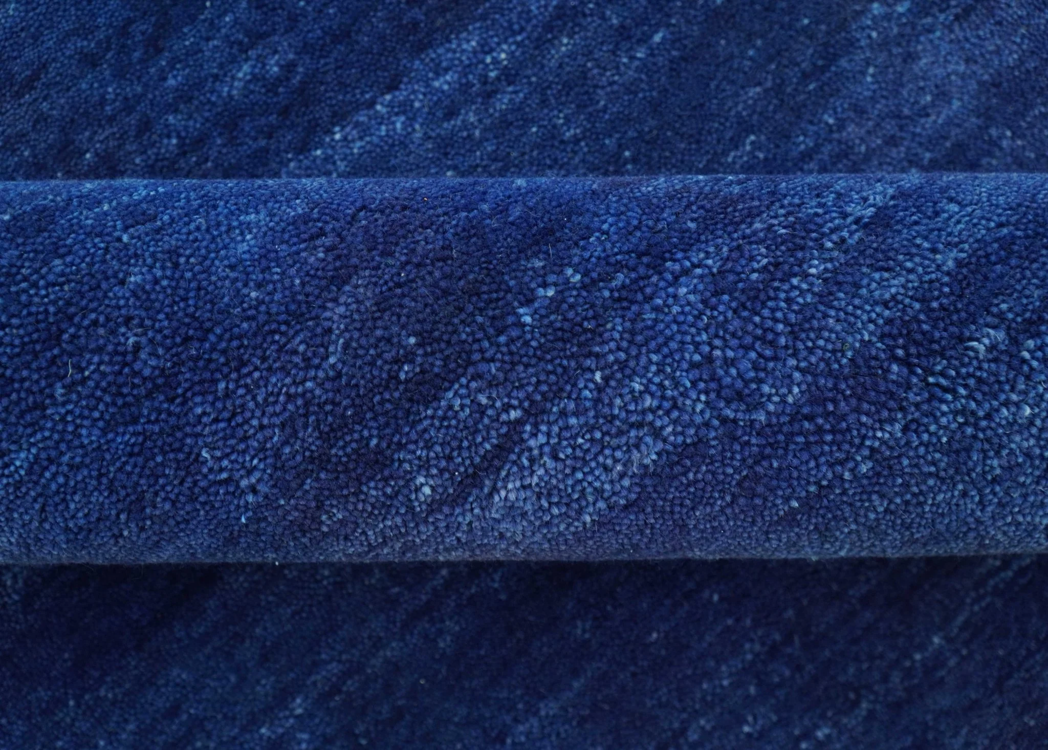 Custom Made Solid Modern Blue Hand Tufted thick Wool Area Rug - Image 8