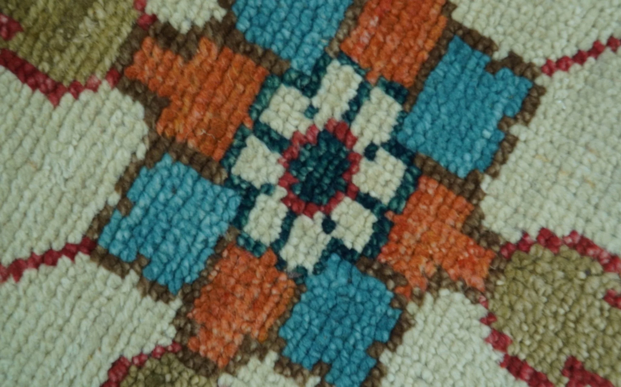 Custom Made Traditional Blue And Ivory Hand Knotted Wool Rug - Image 9