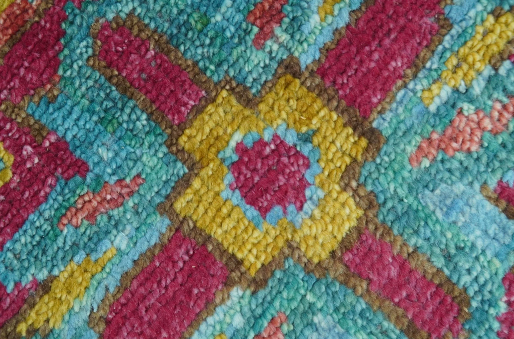 Custom Made Traditional Medallions Design Rust And Blue Hand Knotted Wool Rug - Image 10