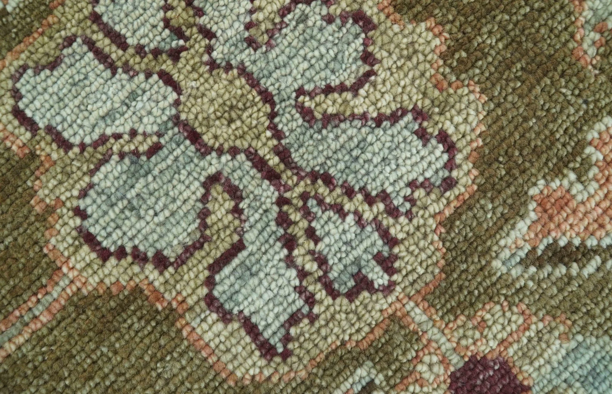 Custom Made Traditional Design Brown And Beige Hand Knotted wool area rug - Image 8