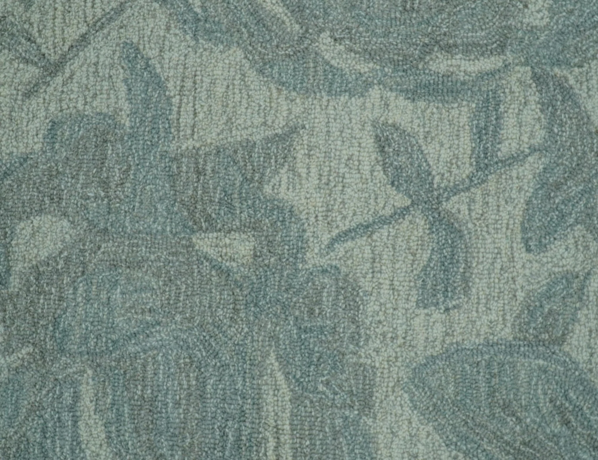 Custom Made Traditional Floral Design Silver And Blue Hand Tufted Wool Area Rug - Image 6