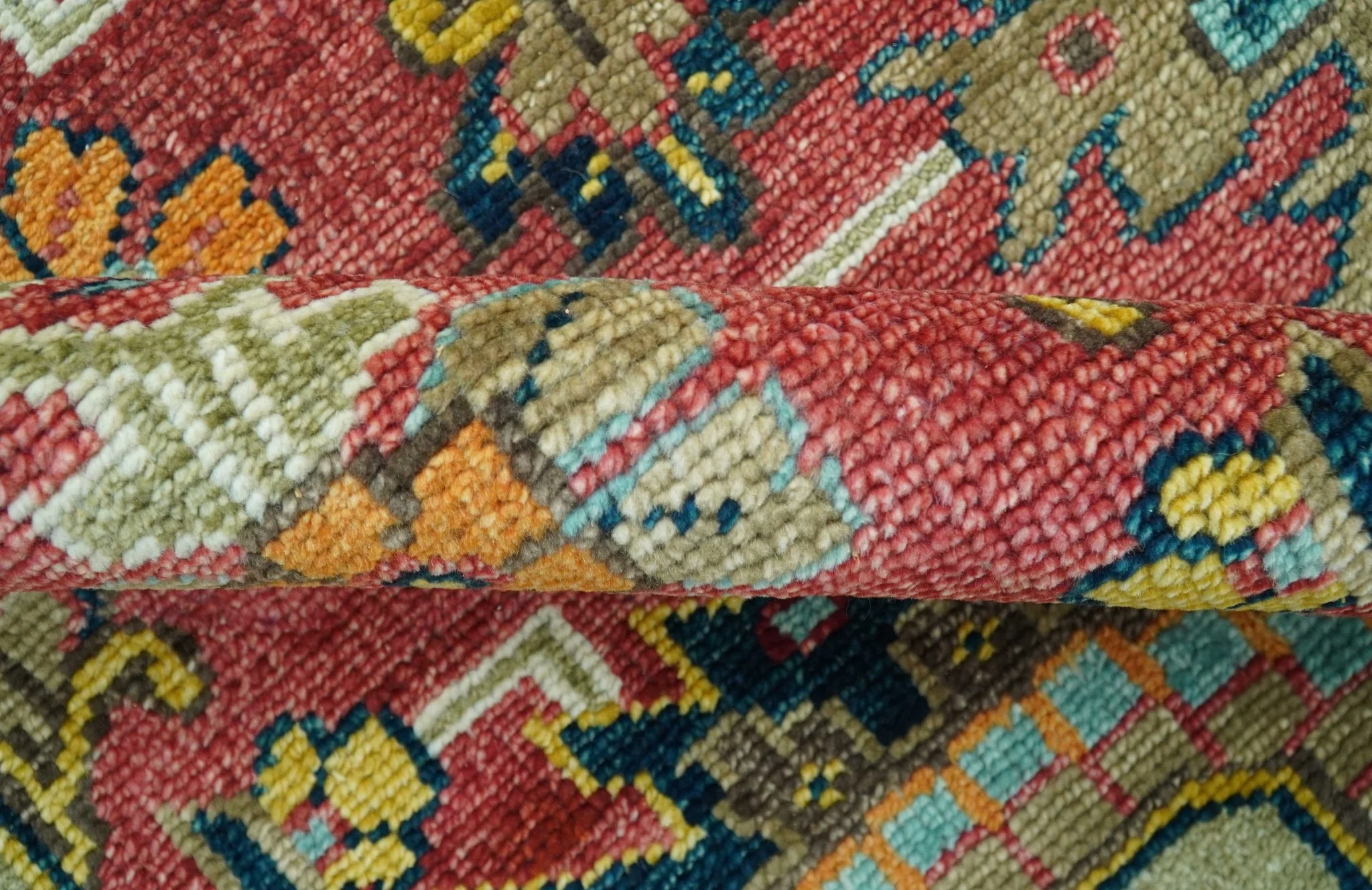 Custom Made Traditional Motifs Design Rust And Ivory Hand Knotted Wool Rug - Image 10