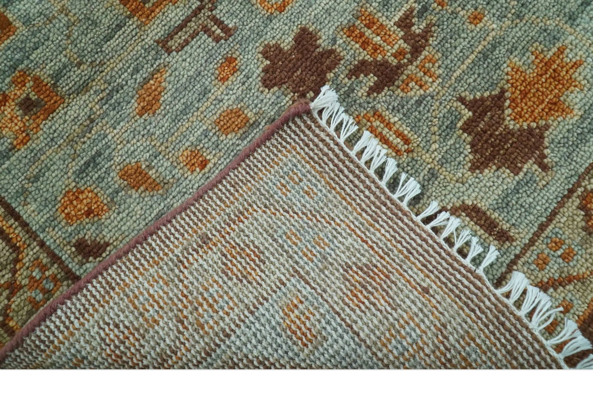 Custom Made Traditional Heriz Brown, Beige and Rust Hand Knotted wool area rug - Image 4