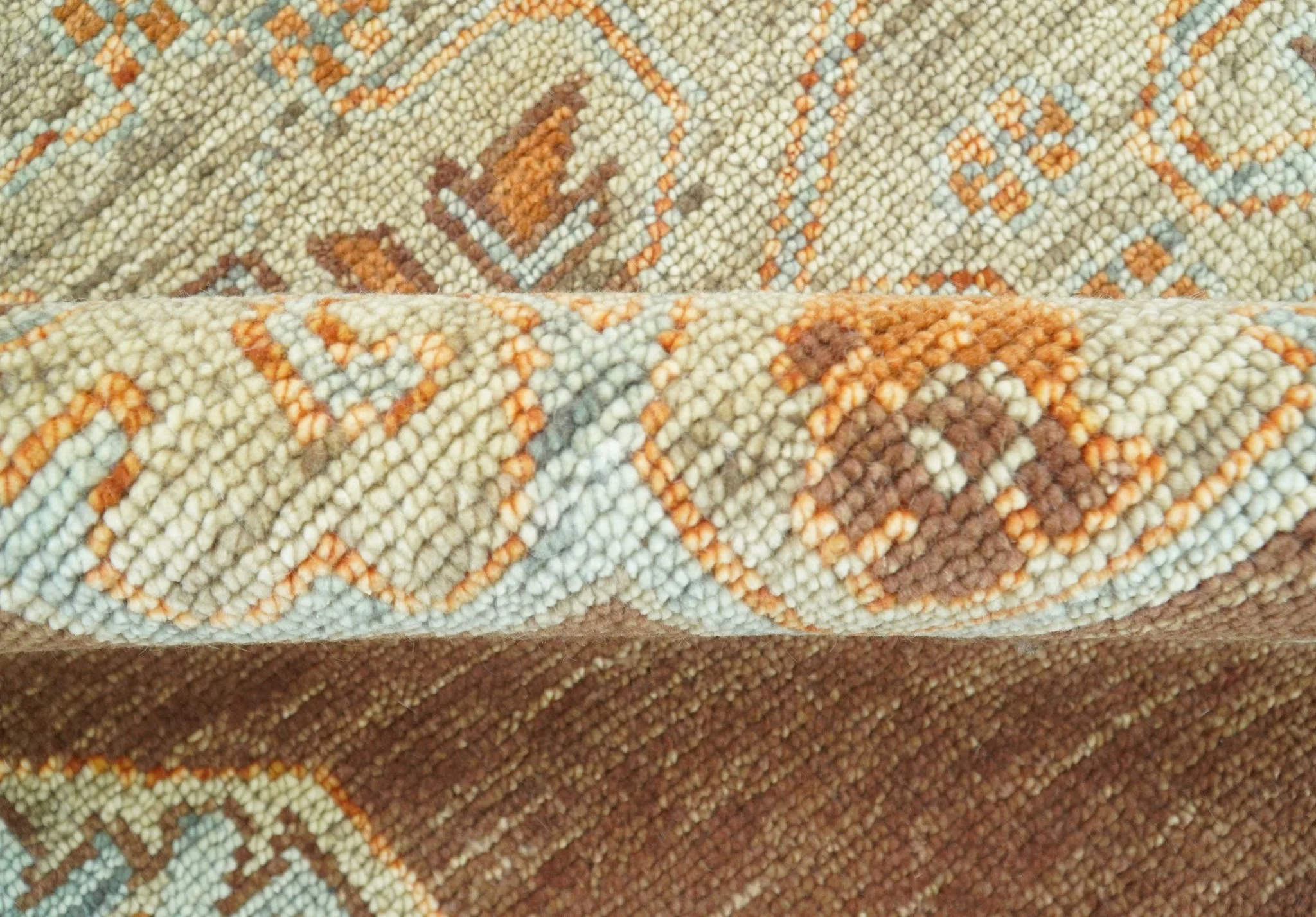 Custom Made Traditional Heriz Brown, Beige and Rust Hand Knotted wool area rug - Image 8