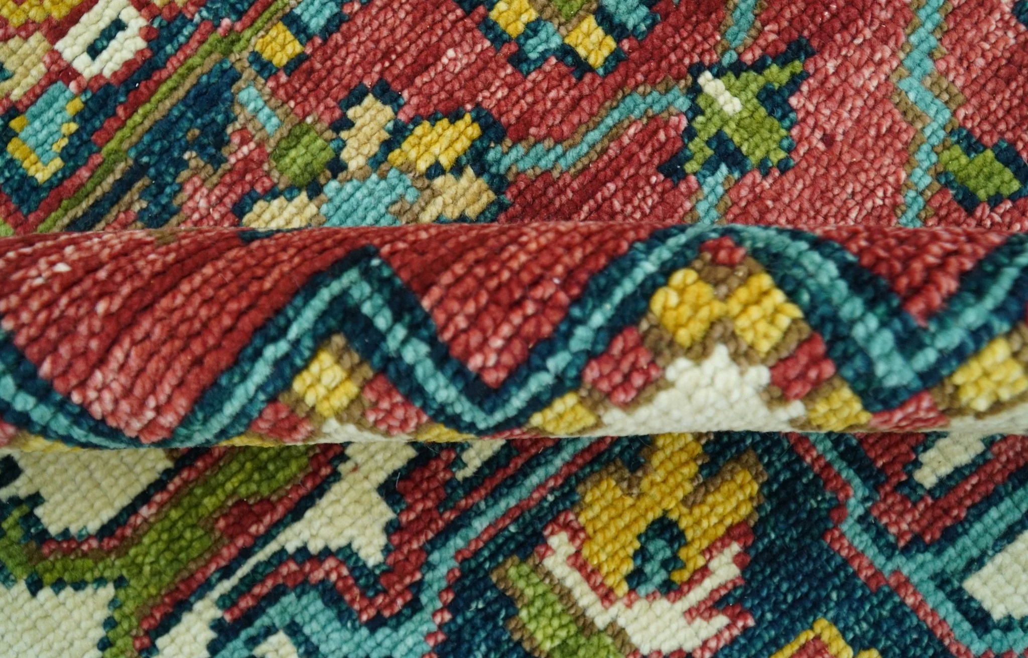 Custom Made Traditional Heriz Red And Ivory Hand Knotted Wool Rug - Image 10