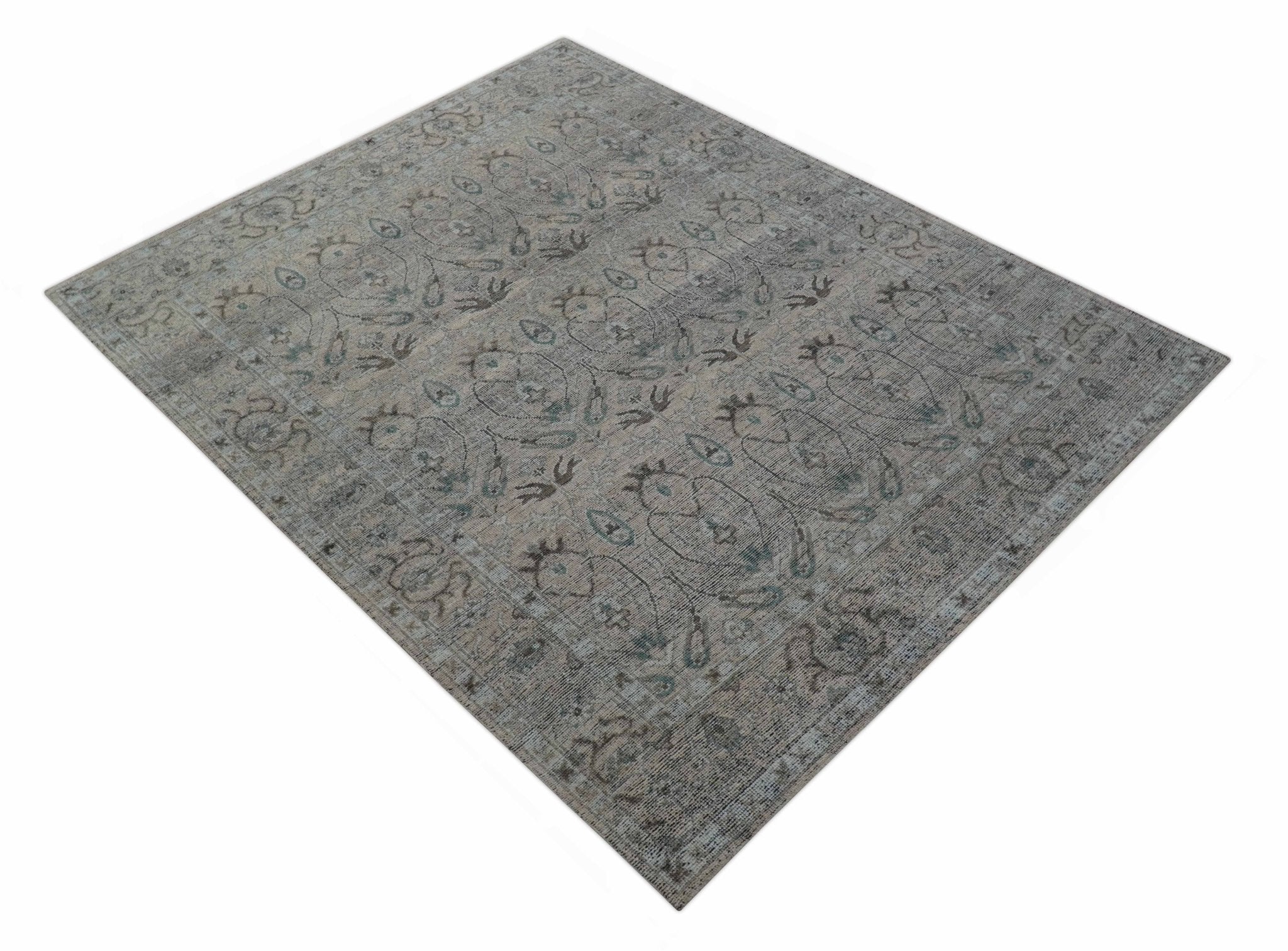Crown Custom Made Traditional Design Pink Hand Knotted Wool Rug - Image 10