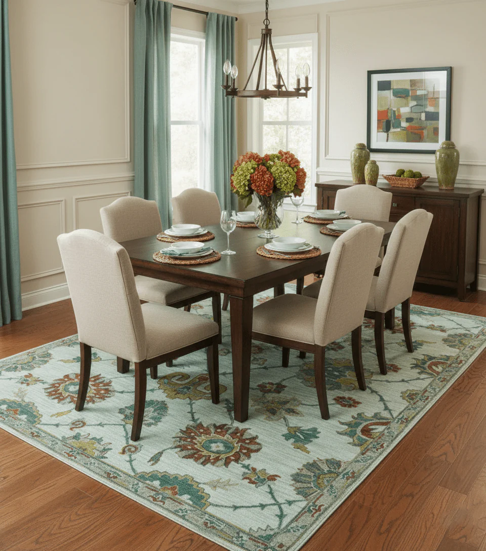 Custom Made Traditional Oriental Design Beige And Ivory Hand-Tufted Wool Area Rug - Image 2