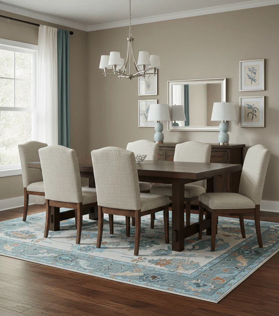 Allure Custom Made Traditional Oushak Beige And Blue Hand Tufted Wool Rug - Image 2