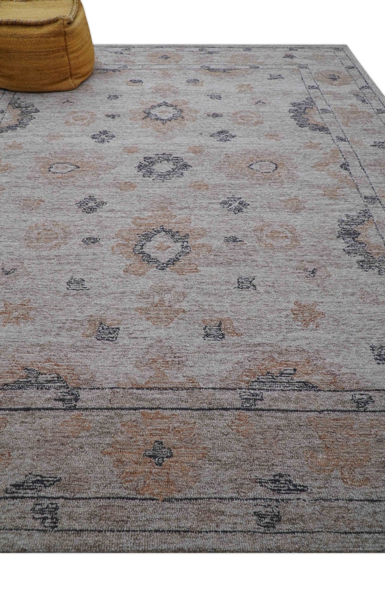 Alexa Custom Made Traditional Oushak Beige Hand Tufted wool rug - Image 11