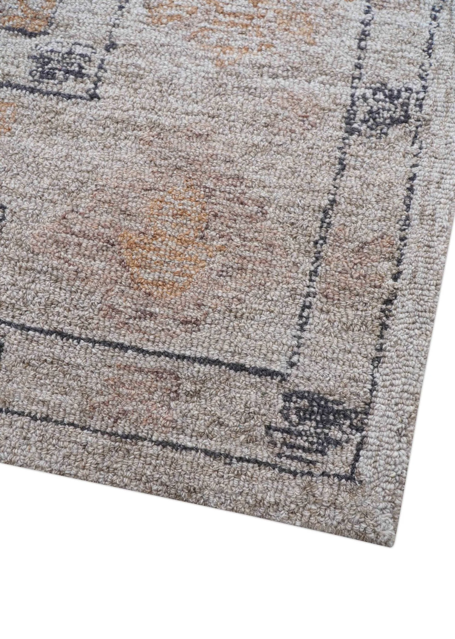 Alexa Custom Made Traditional Oushak Beige Hand Tufted wool rug - Image 7