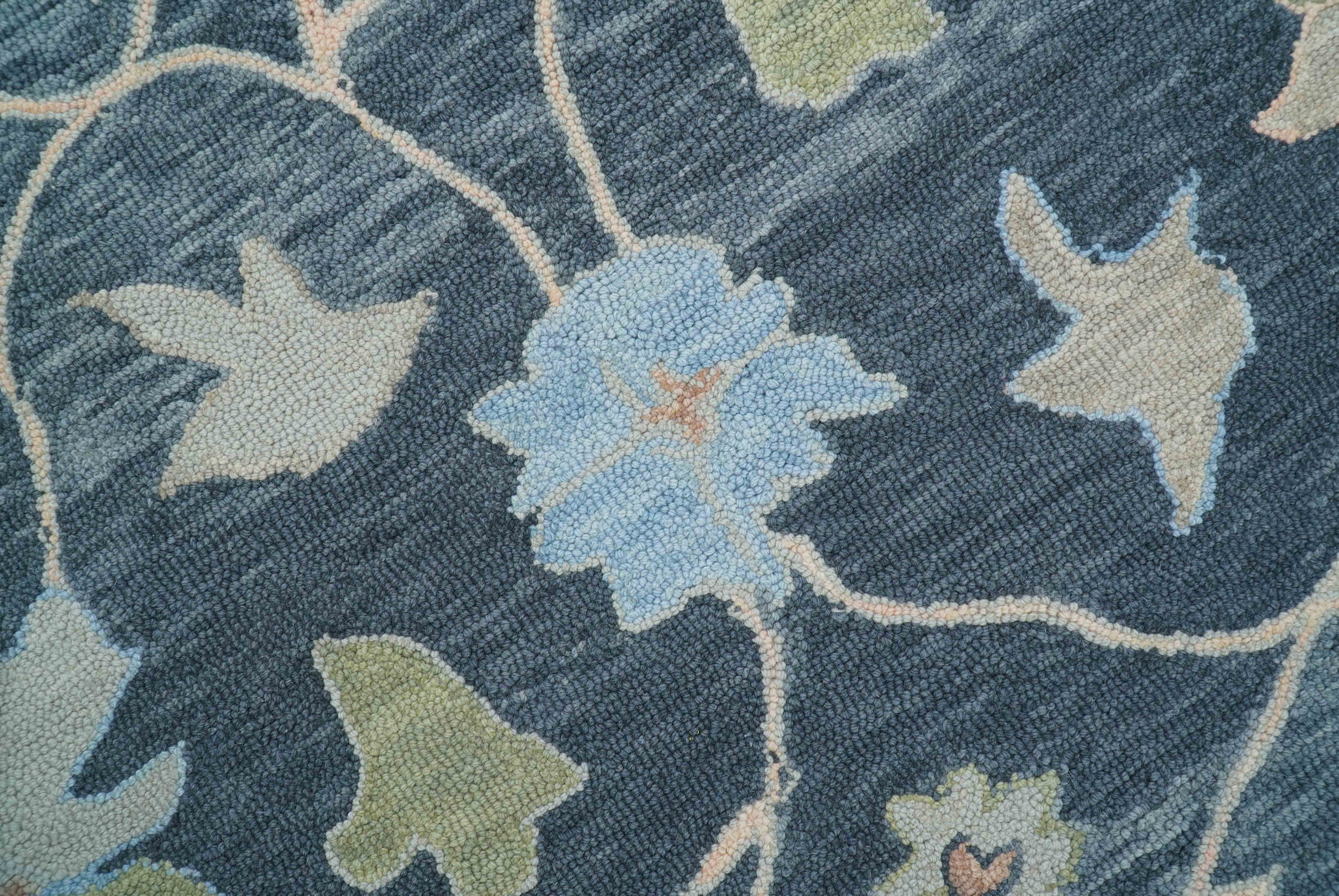 Custom Made Traditional Oushak Charcoal And Beige Hand Tufted Wool Area Rug - Image 7
