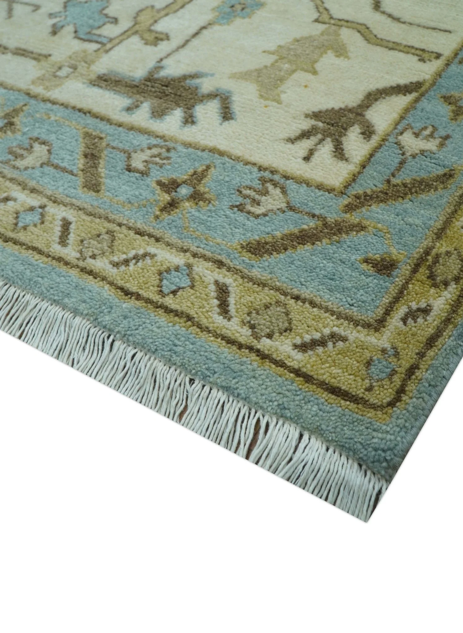 Custom Made Traditional Oushak Design Blue Hand Knotted Wool Area Rug - Image 10