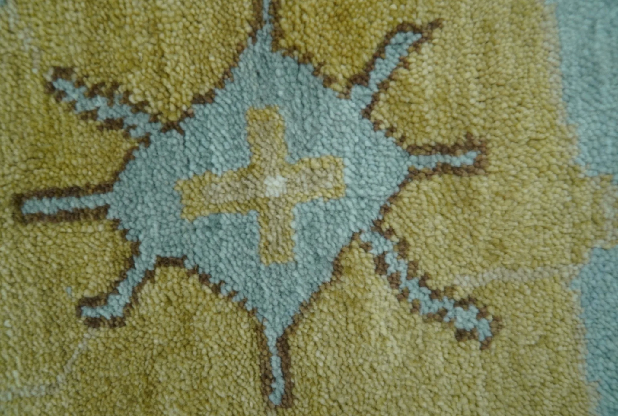 Custom Made Traditional Oushak Design Blue Hand Knotted Wool Area Rug - Image 6