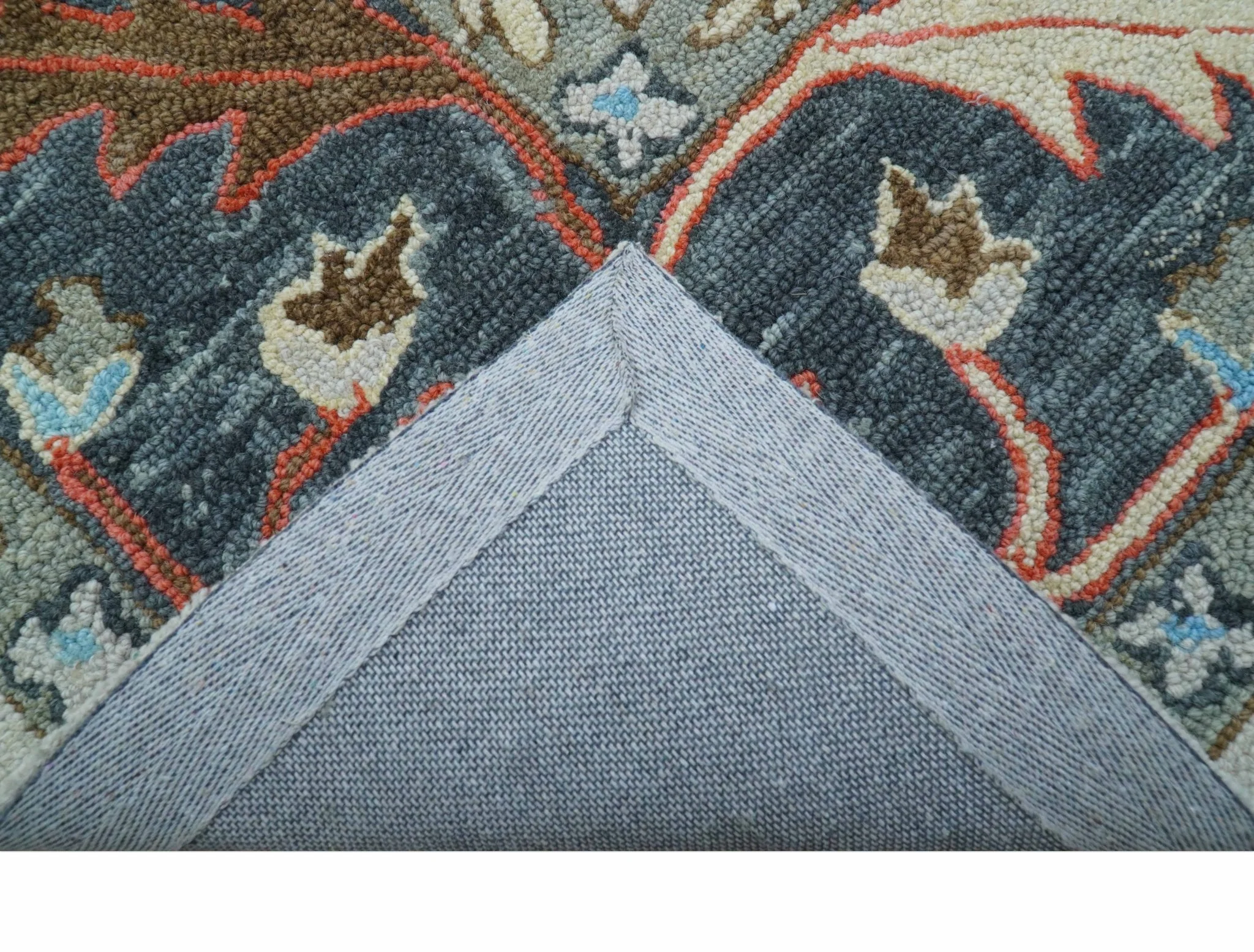 Custom Made Traditional Oushak Silver Hand Tufted Wool Area Rug - Image 5