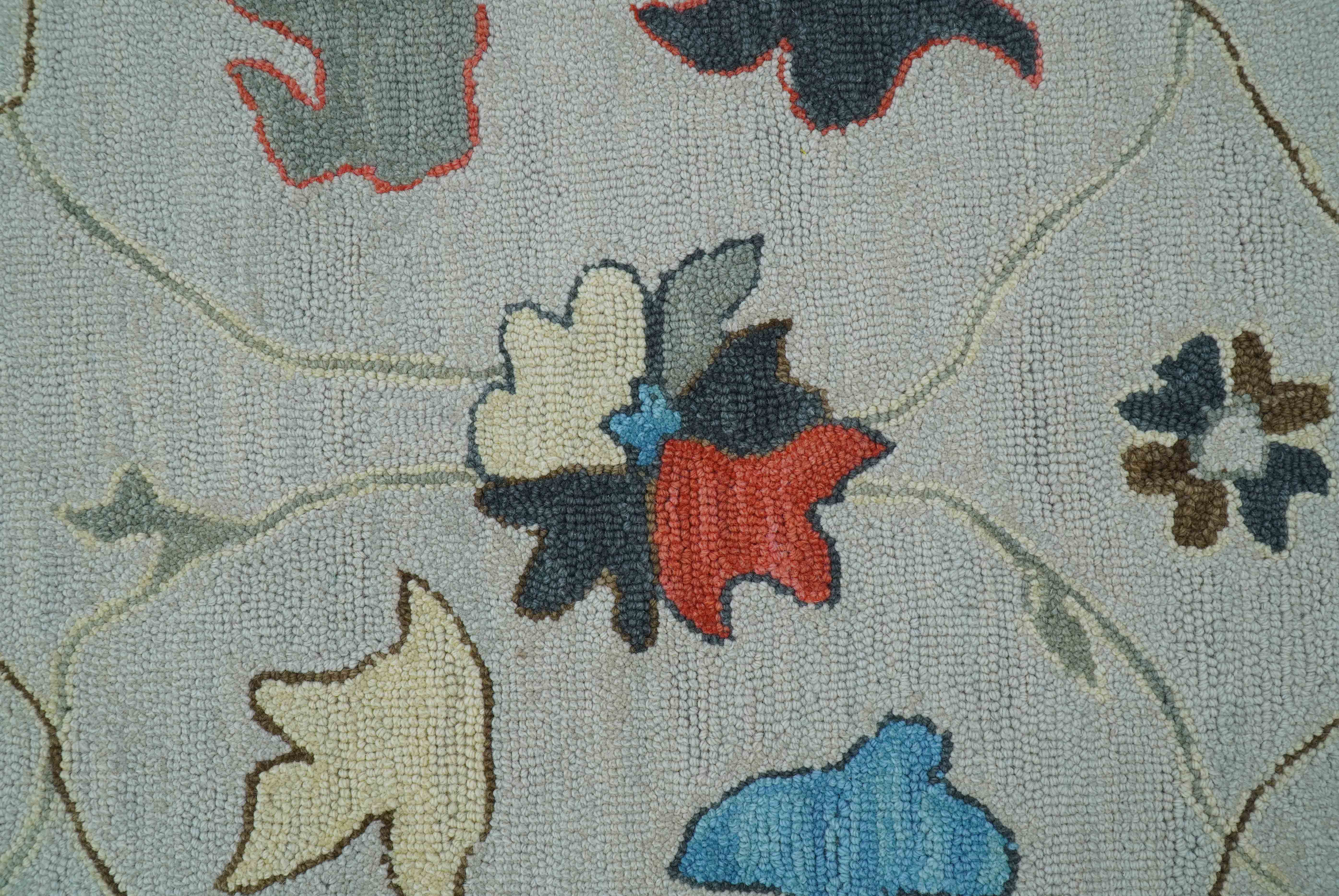 Custom Made Traditional Oushak Silver Hand Tufted Wool Area Rug - Image 8