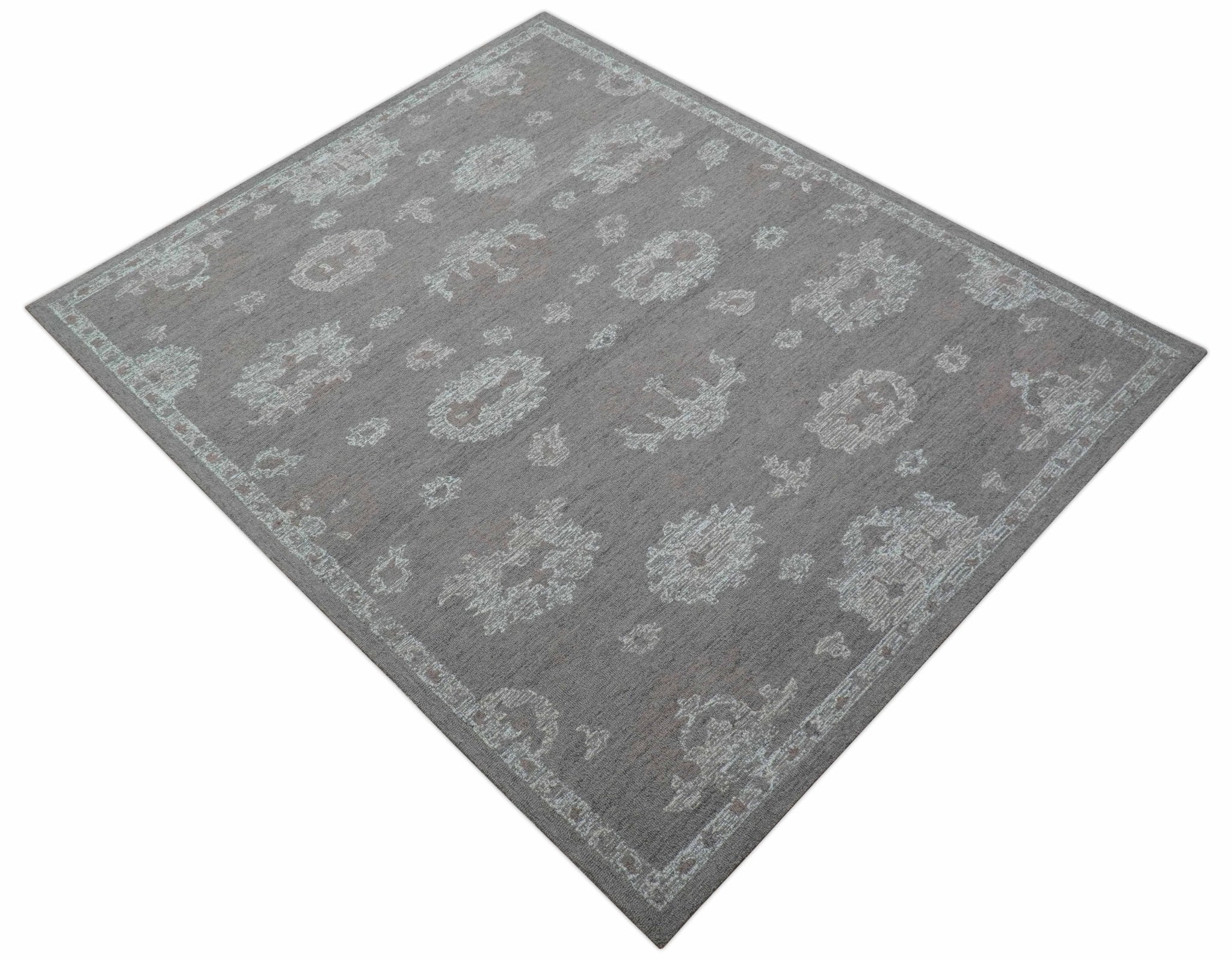 Elvin Custom Made Traditional Oushak Gray Hand Tufted wool rug - Image 11