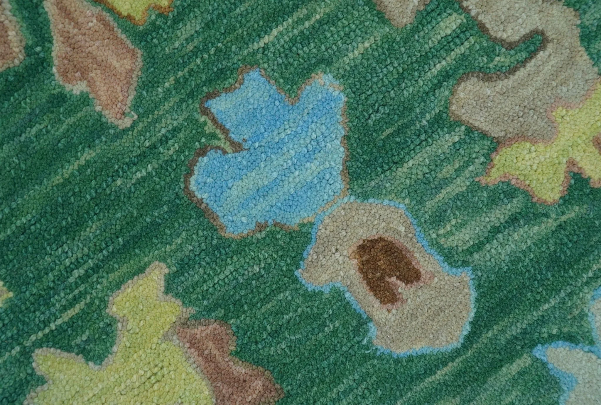 Custom Made Traditional Oushak Green Hand Tufted Wool Area Rug - Image 7