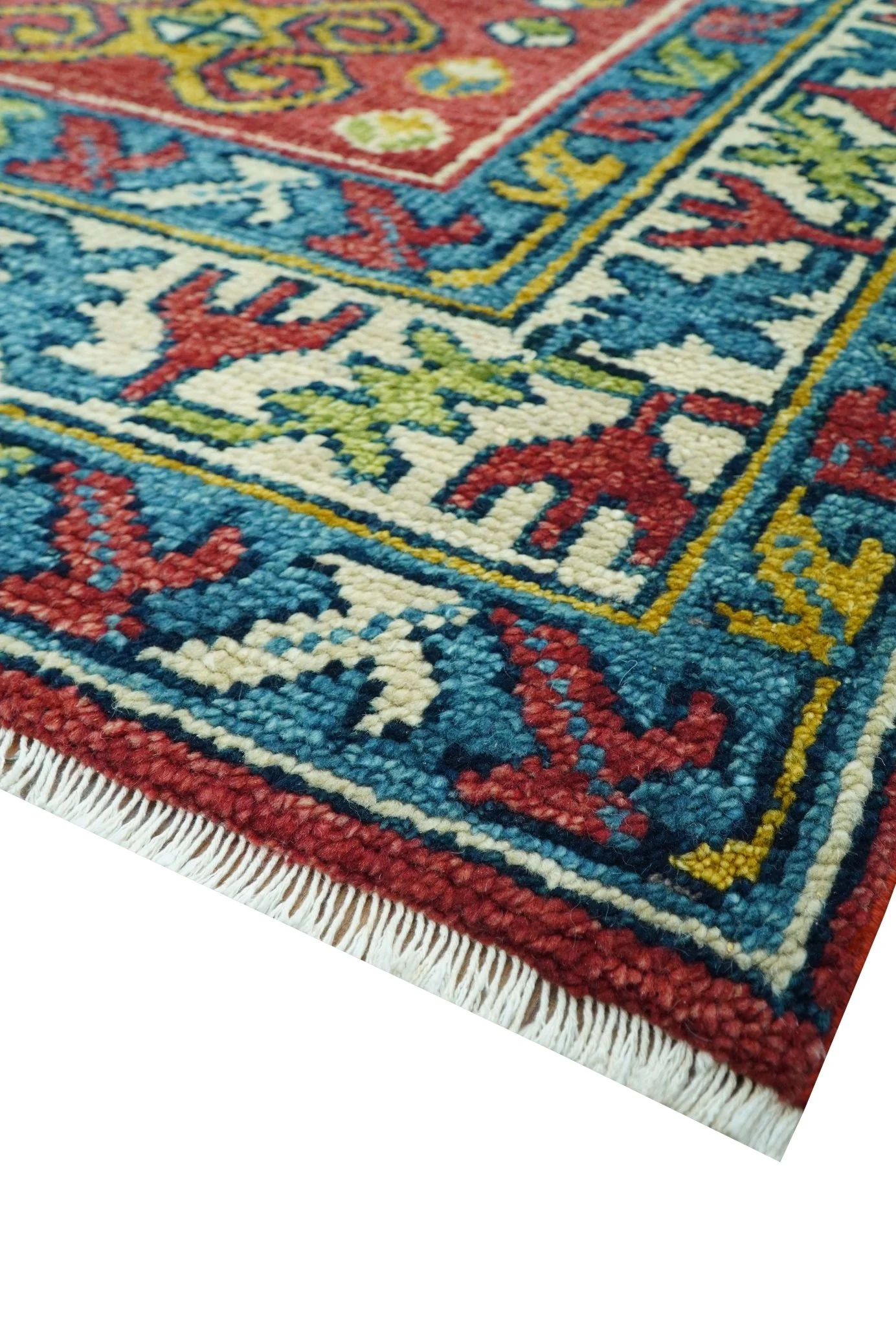 Custom Made Traditional Persian Design Red And Ivory Hand Knotted Wool Rug - Image 6