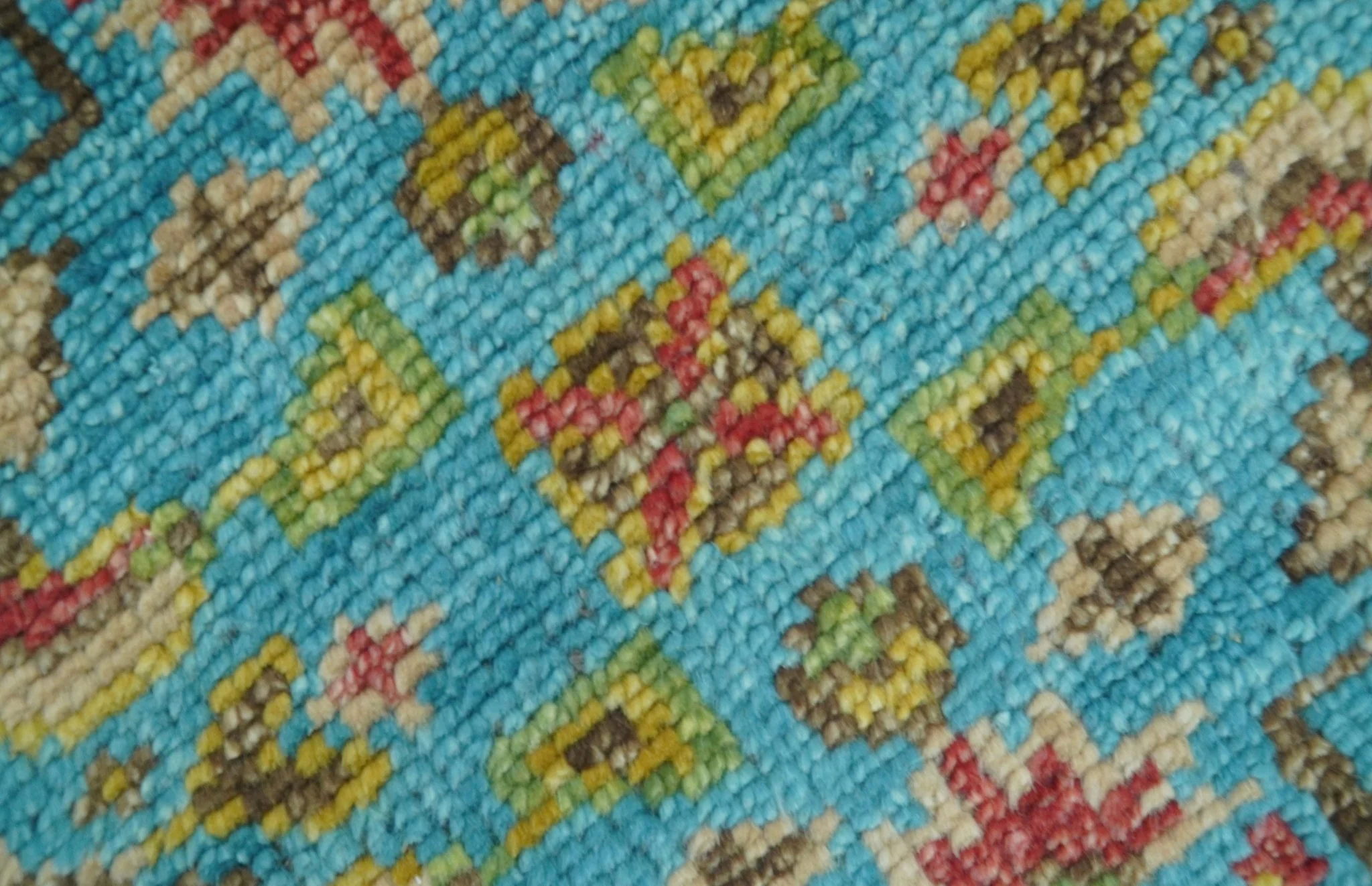 Custom Made Traditional Serapi Design Ivory And Blue Hand Knotted Wool Rug - Image 7