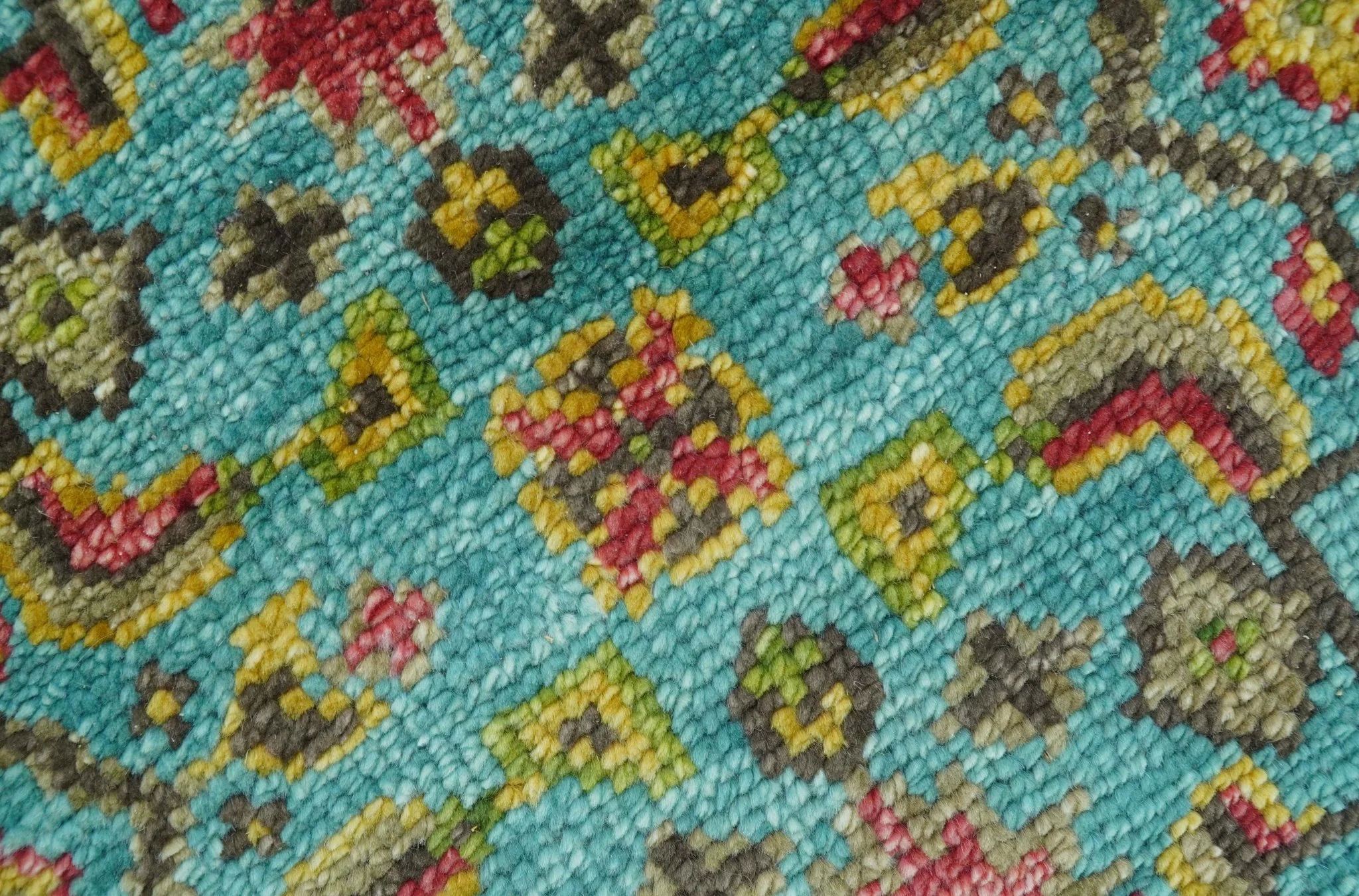 Custom Made Traditional Serapi Red And Blue Hand Knotted Wool Rug - Image 9