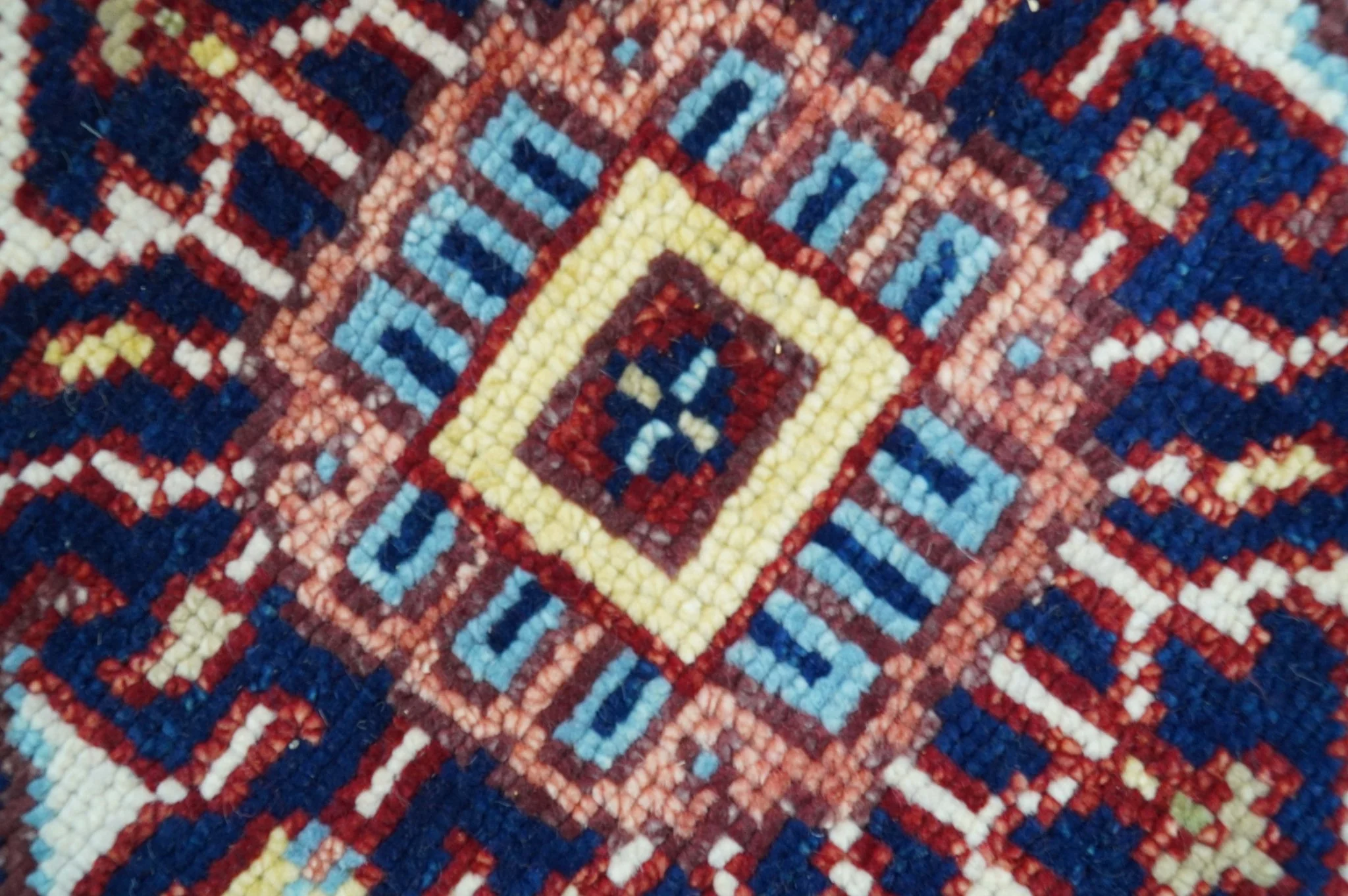 Custom Made Traditional Serapi Rust And Blue Hand Knotted wool area rug - Image 6