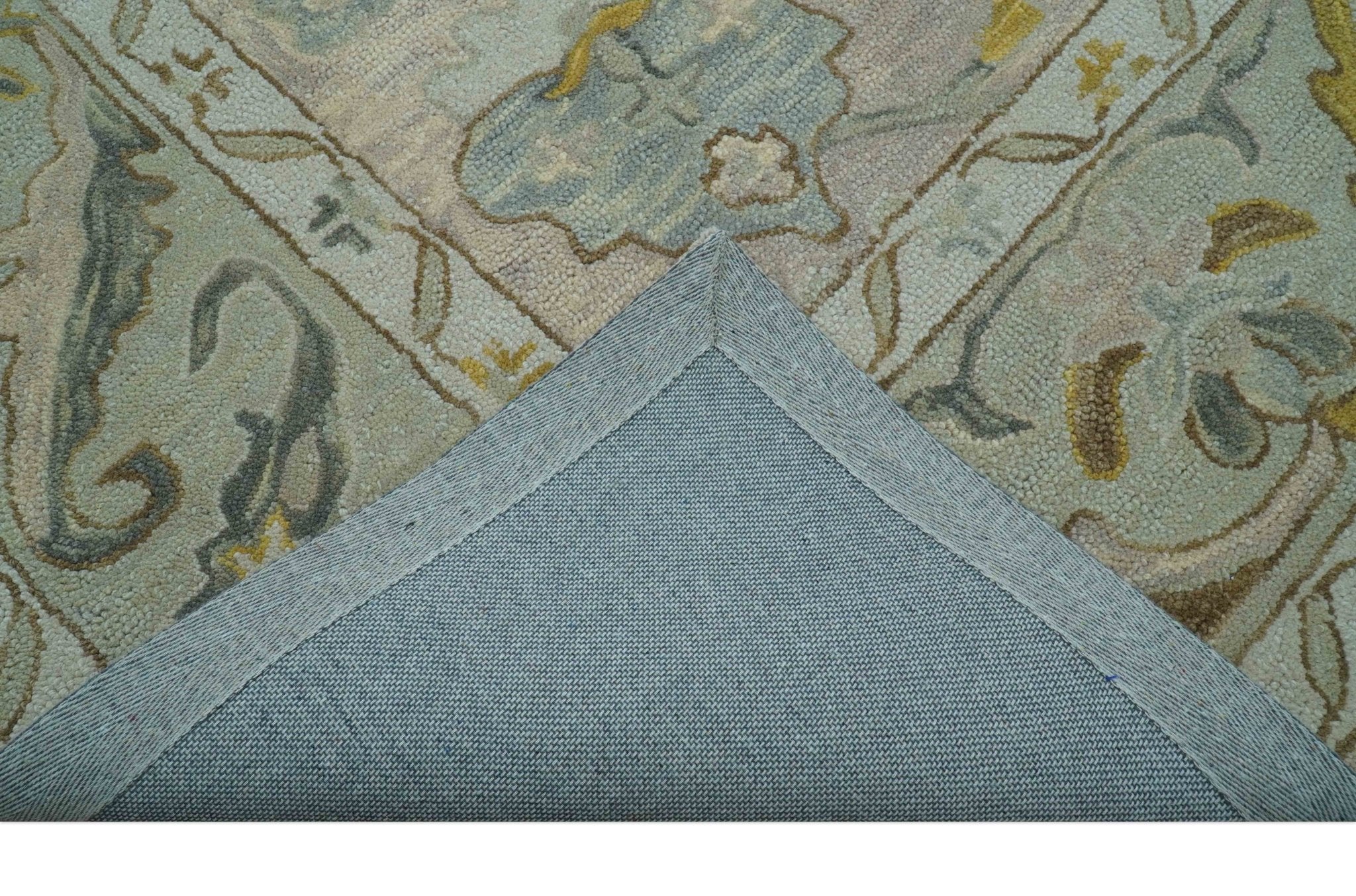 Custom Made Traditional Design Beige Peach Hand Tufted Wool Area Rug - Image 6