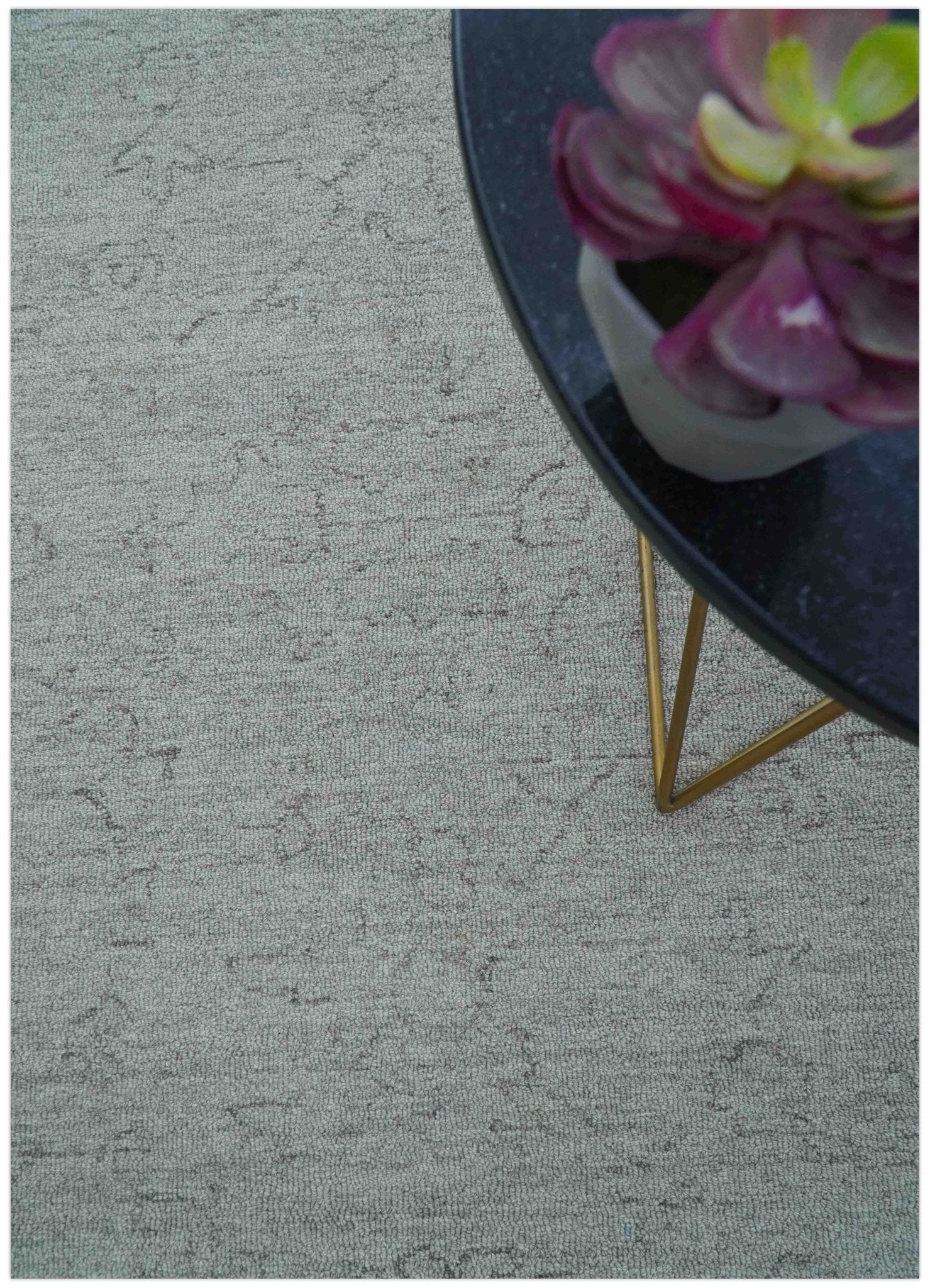 Custom Made Traditional Transitional Gray Hand Tufted wool rug - Image 10
