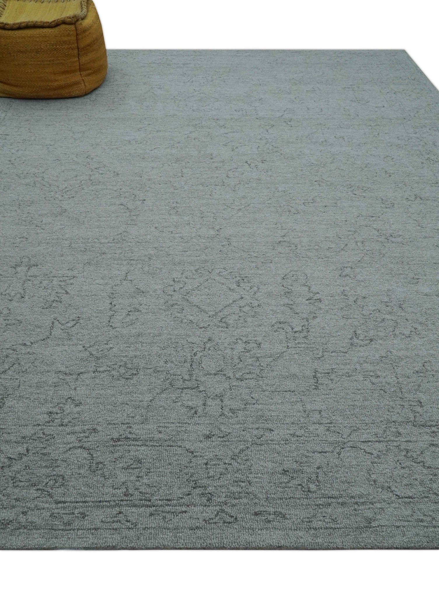 Custom Made Traditional Transitional Gray Hand Tufted wool rug - Image 11