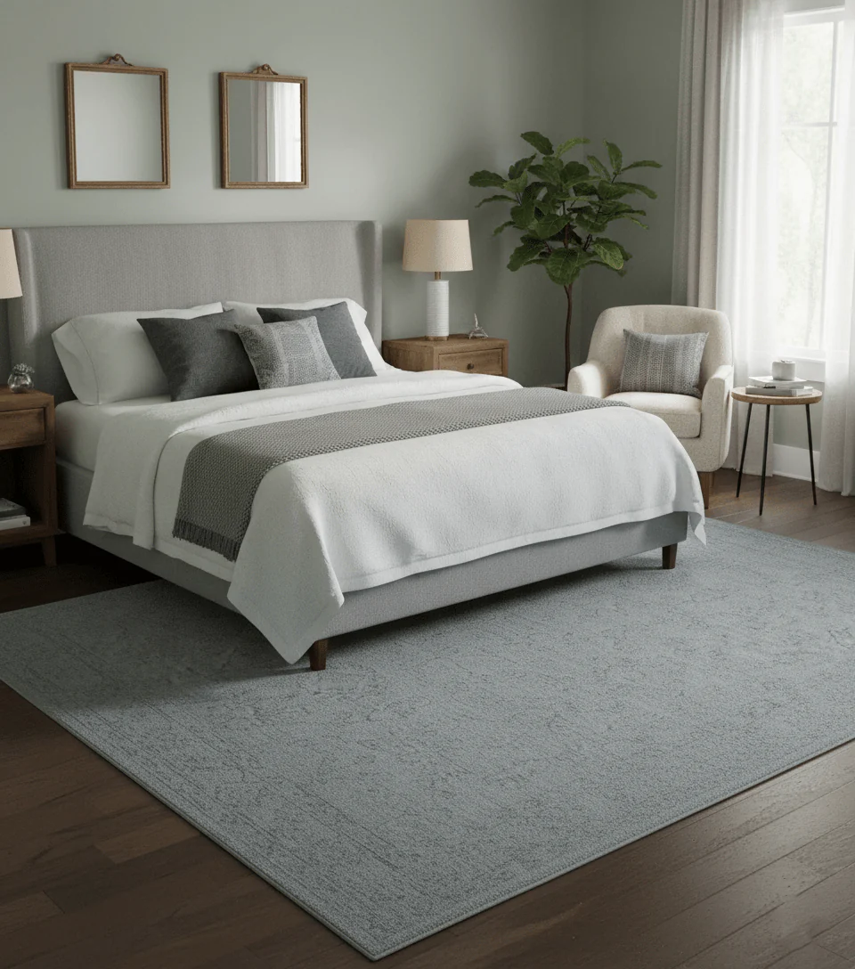 Custom Made Traditional Transitional Gray Hand Tufted wool rug - Image 2