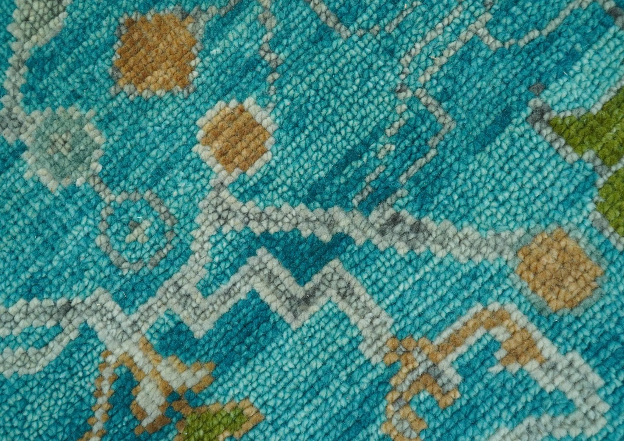 Custom Made The Plants and Roots Blue Hand Knotted Traditional Wool Area Rug - Image 6