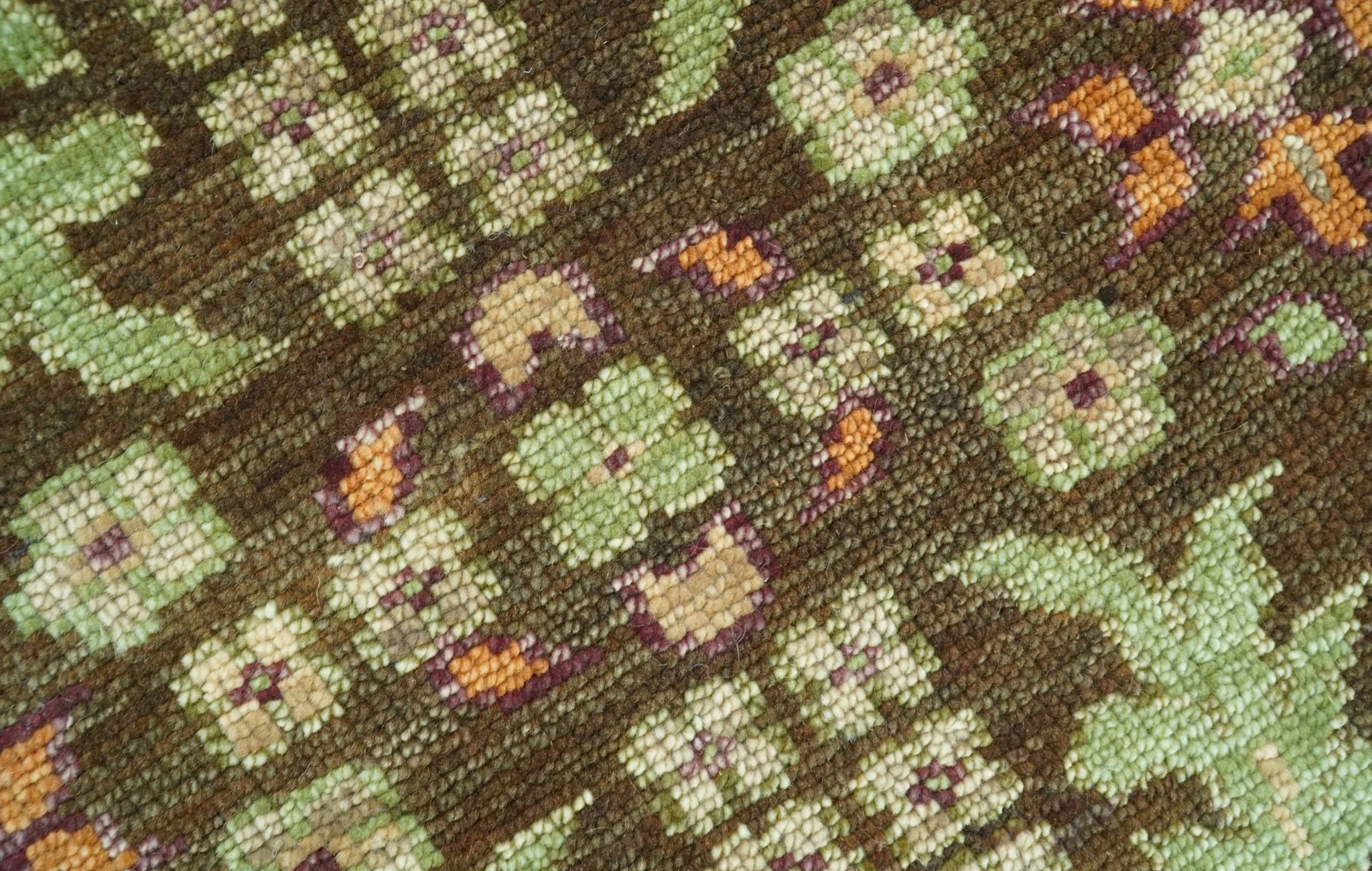 Custom Made Traditional Tribal Beige And Brown Hand Knotted wool area rug - Image 8