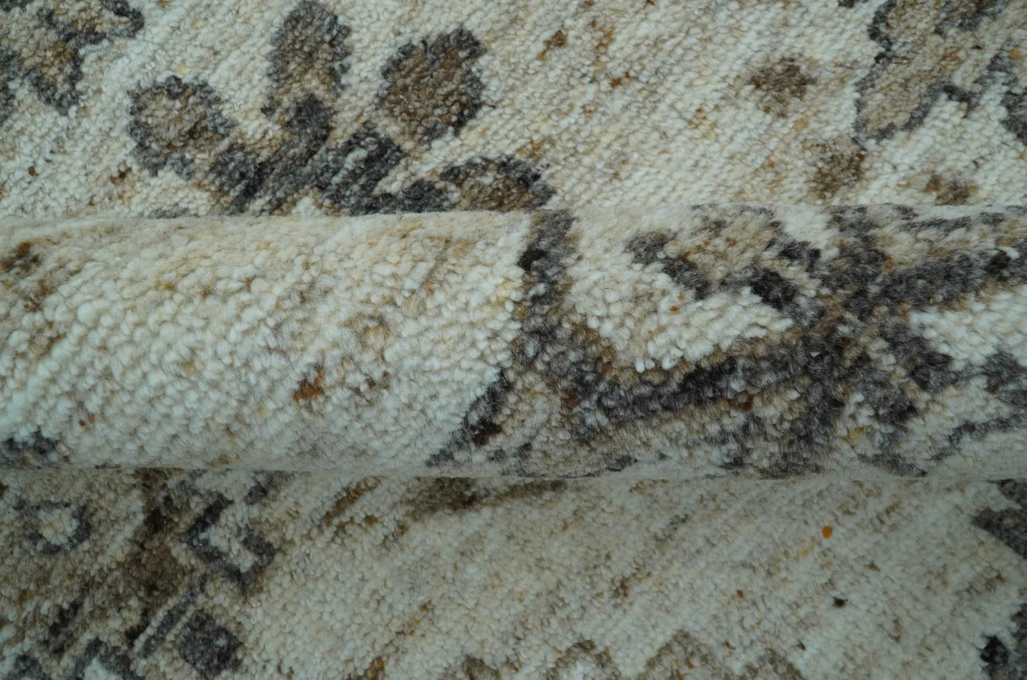 Custom Made Traditional Turkish Design Beige Hand Knotted Natural Wool Area Rug - Image 9
