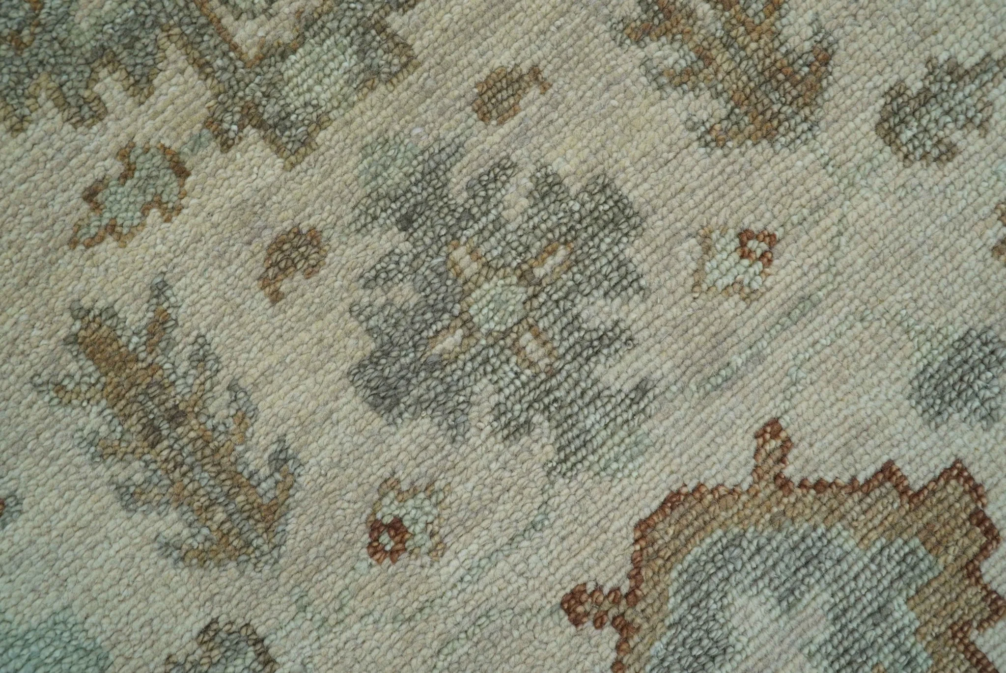 Custom Made Traditional Turkish Beige Hand knotted Wool Area Rug - Image 8