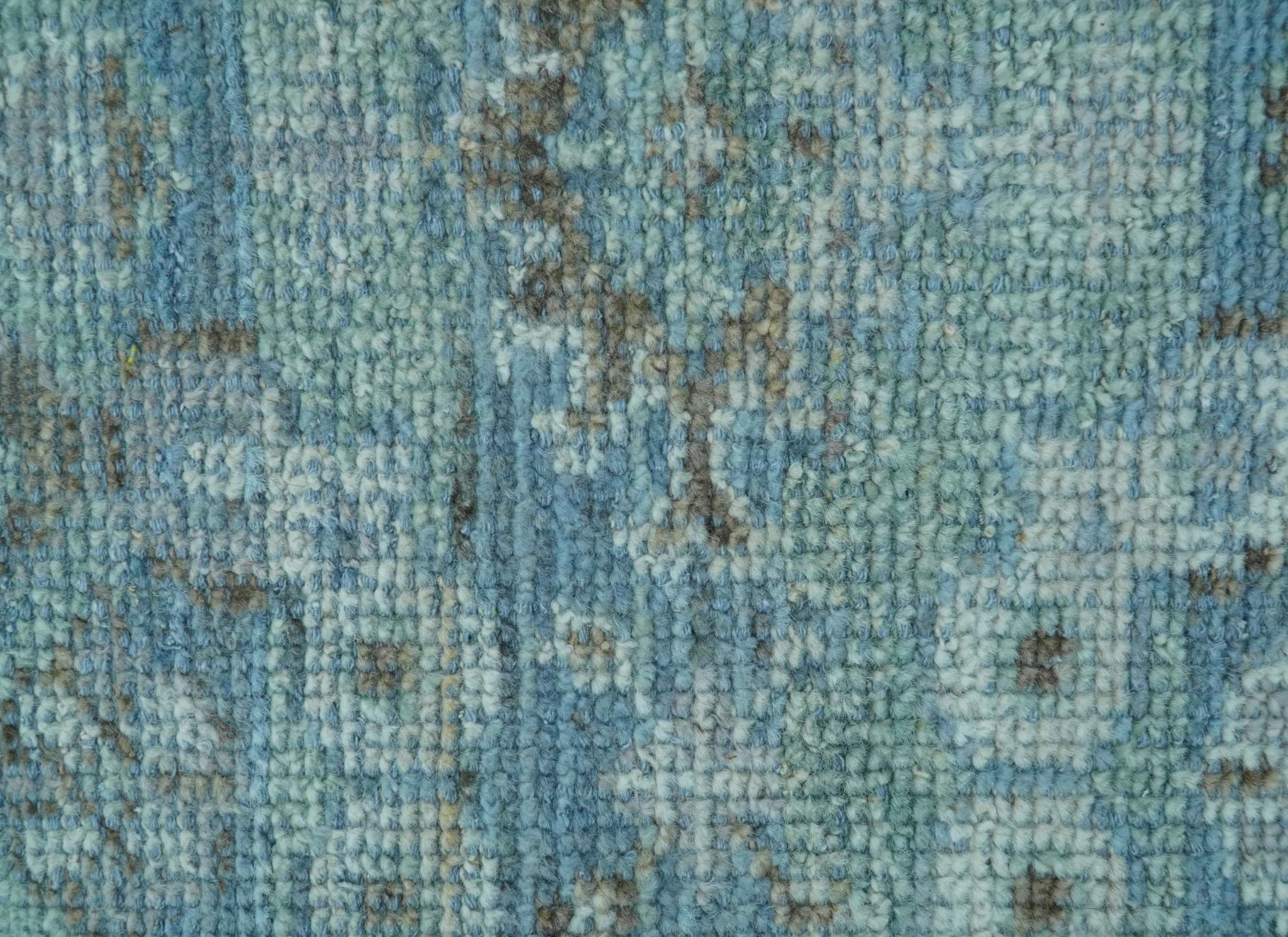 Custom Made Turkish Design Blue And Gray Hand Knotted Afghan Wool Area Rug - Image 6