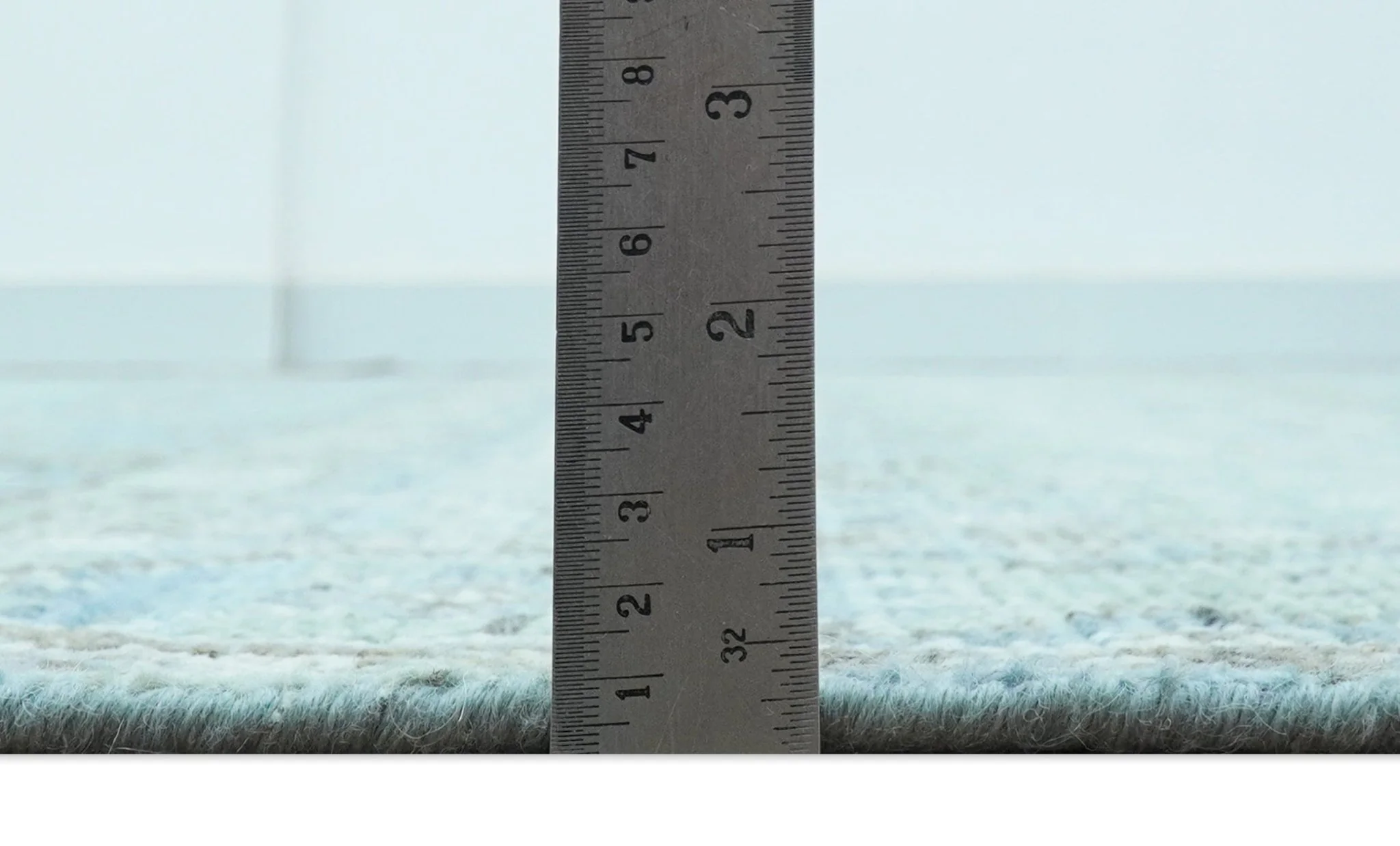 Custom Made Turkish Design Blue And Gray Hand Knotted Afghan Wool Area Rug - Image 9