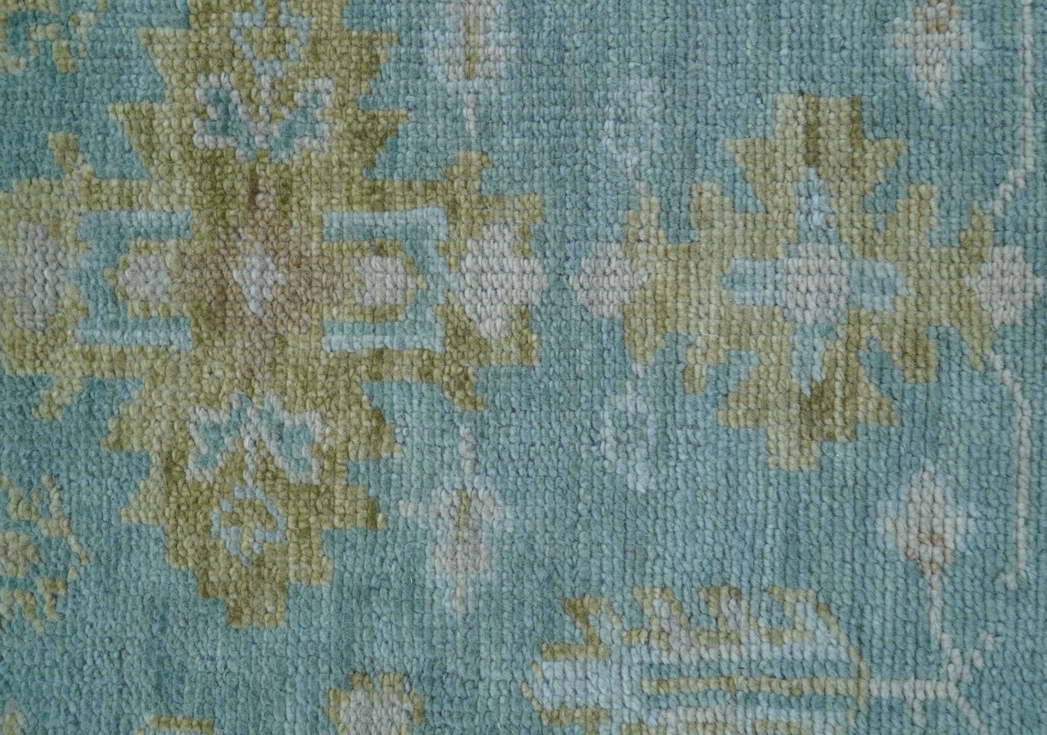 Custom Made Traditional Turkish Blue And Green Hand Knotted Wool Rug - Image 7