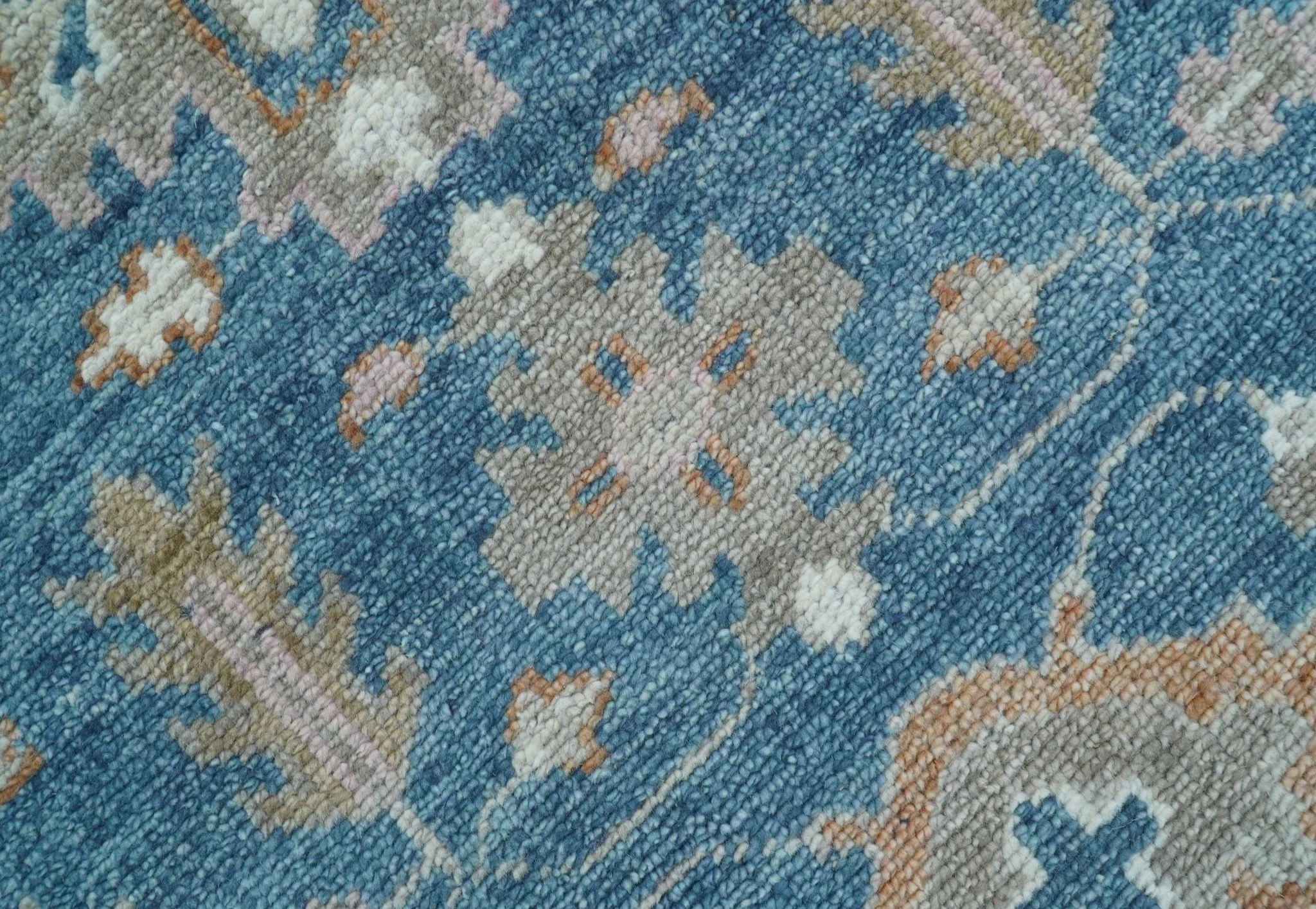 Custom Made Traditional Turkish Blue Hand knotted Wool Area Rug - Image 8