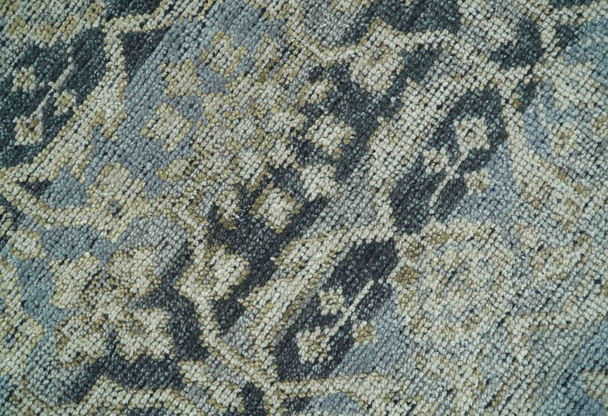 Custom Made Traditional Turkish Gray And Charcoal Hand Knotted Wool Rug - Image 7