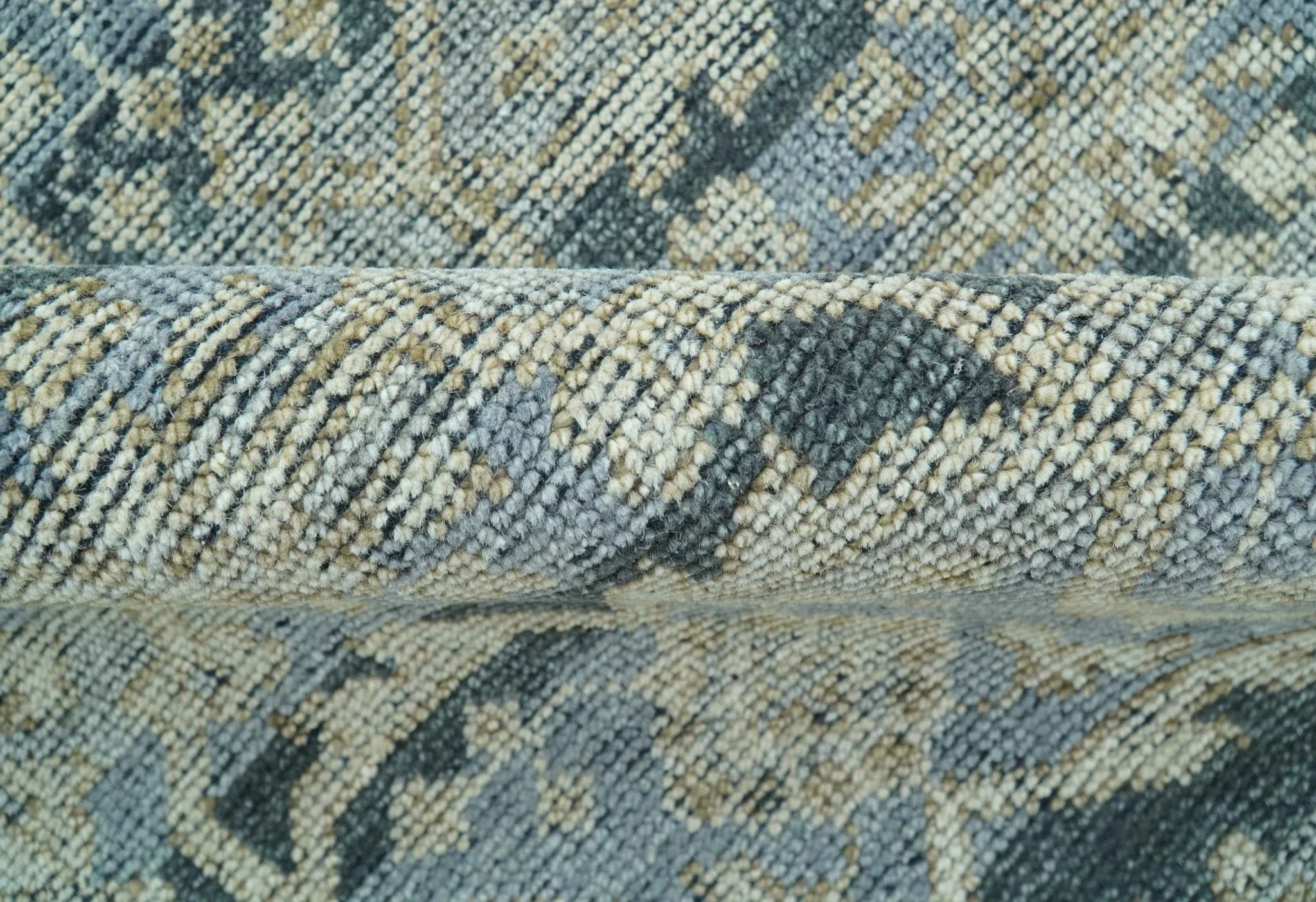 Custom Made Traditional Turkish Gray And Charcoal Hand Knotted Wool Rug - Image 8