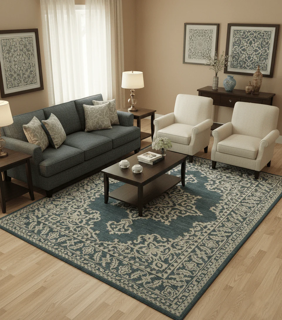 Idris Custom Made Turkish Design Gray And Ivory Hand Knotted Wool Rug - Image 2