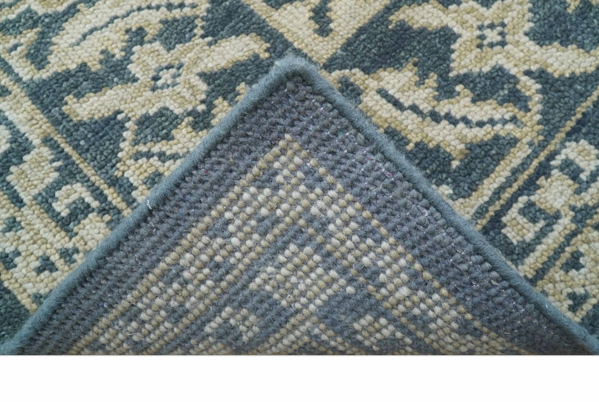 Idris Custom Made Turkish Design Gray And Ivory Hand Knotted Wool Rug - Image 5